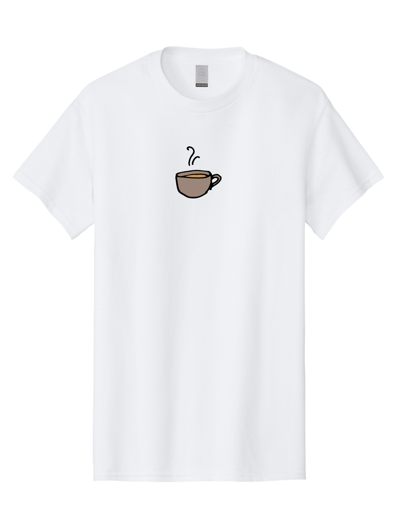 Cup-Of-Coffee-1 Men'S Graphic Tee, 100% Cotton, Comfortable Casual Summer Wear, Machine Washable, Steaming Cup, Coffee Beverage, Brown Liquid, Cartoon Illustration, Coffee Break, Morning Routine, Warm Drink, Simple Design -  Aaa844 29