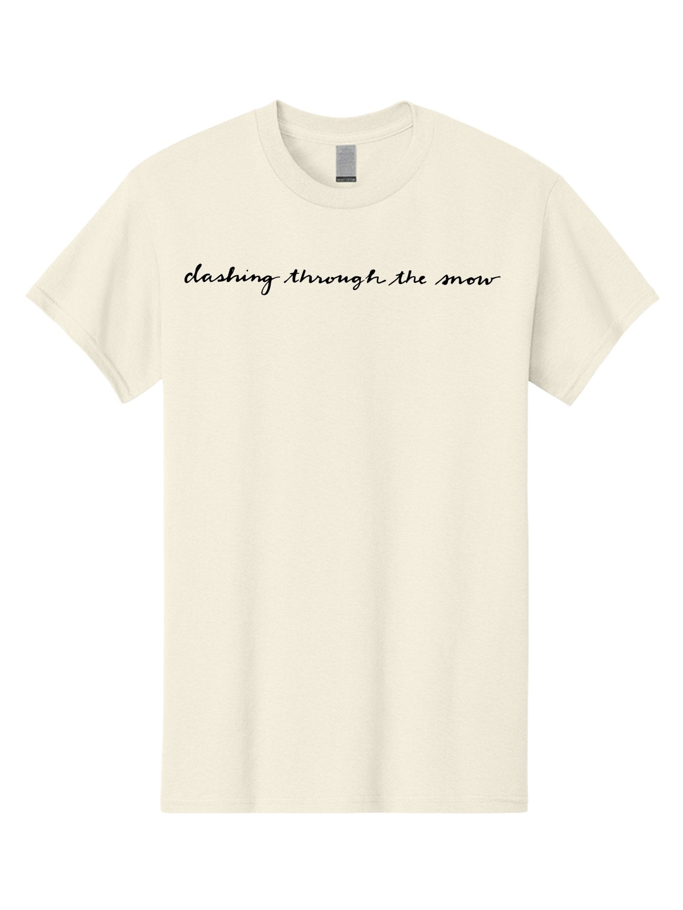 Dashing-Through-The-Snow Men'S Graphic Tee, 100% Cotton, Comfortable Casual Summer Wear, Machine Washable, Dashing Through The Snow, Winter Wonderland, Festive Season, Holiday Cheer, Cursive Text, Black Script, Snowy Vibes, Christmas Magic -  Aaa848 8