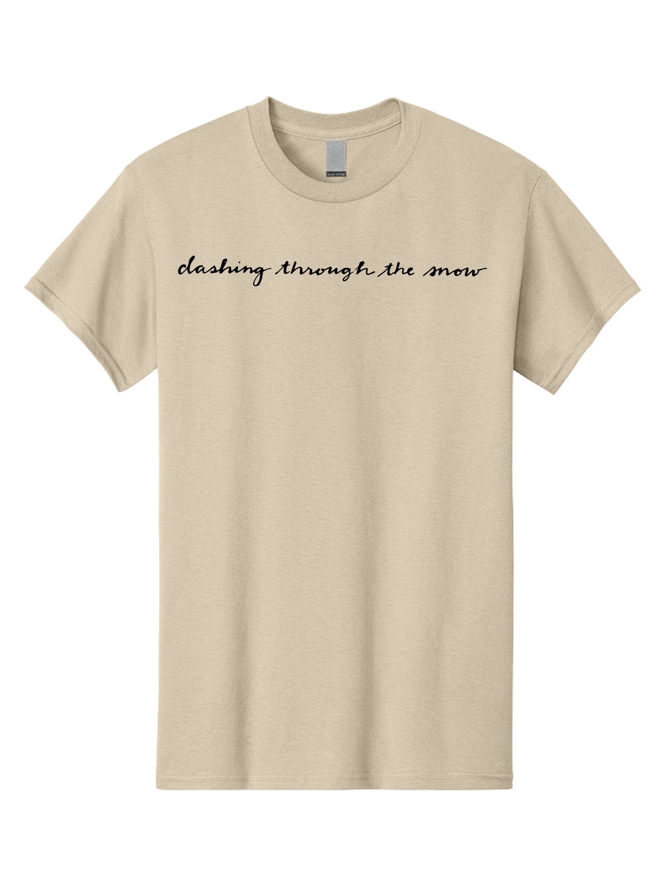 Dashing-Through-The-Snow Men'S Graphic Tee, 100% Cotton, Comfortable Casual Summer Wear, Machine Washable, Dashing Through The Snow, Winter Wonderland, Festive Season, Holiday Cheer, Cursive Text, Black Script, Snowy Vibes, Christmas Magic -  Aaa848 15