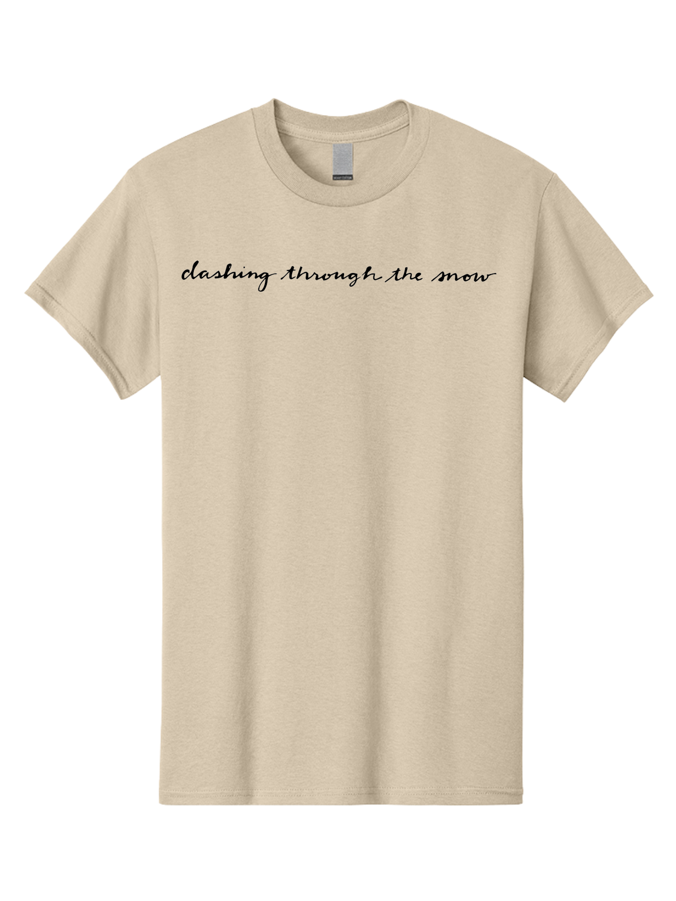 Dashing-Through-The-Snow Men'S Graphic Tee, 100% Cotton, Comfortable Casual Summer Wear, Machine Washable, Dashing Through The Snow, Winter Wonderland, Festive Season, Holiday Cheer, Cursive Text, Black Script, Snowy Vibes, Christmas Magic -  Aaa848 3