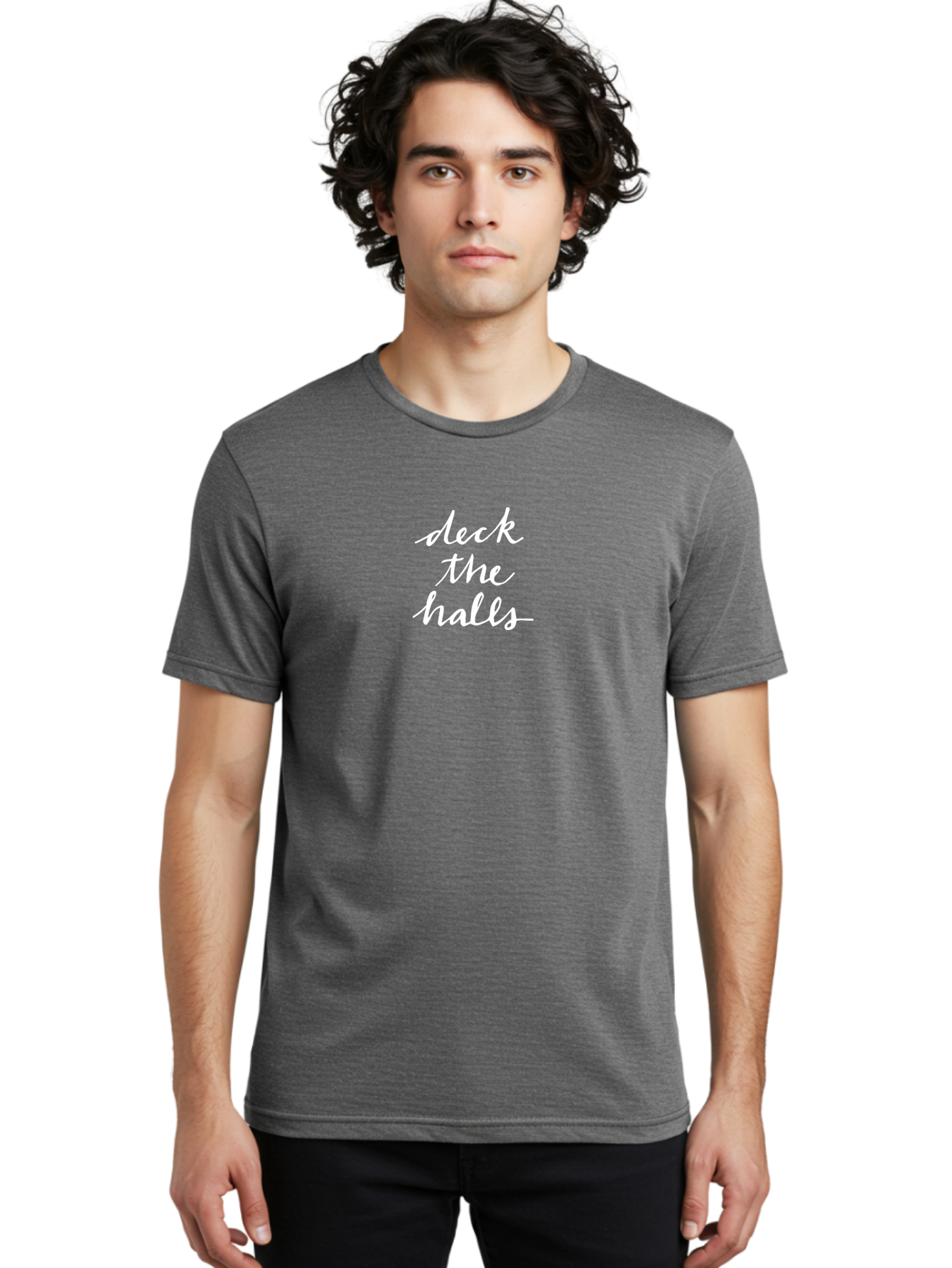 Deck-The-Halls Men'S Graphic Tee, 100% Cotton, Comfortable Casual Summer Wear, Machine Washable, Deck The Halls, Holiday Phrase, Festive Greeting, Christmas Message, Winter Decoration, Seasonal Phrase -  Aaa850 10