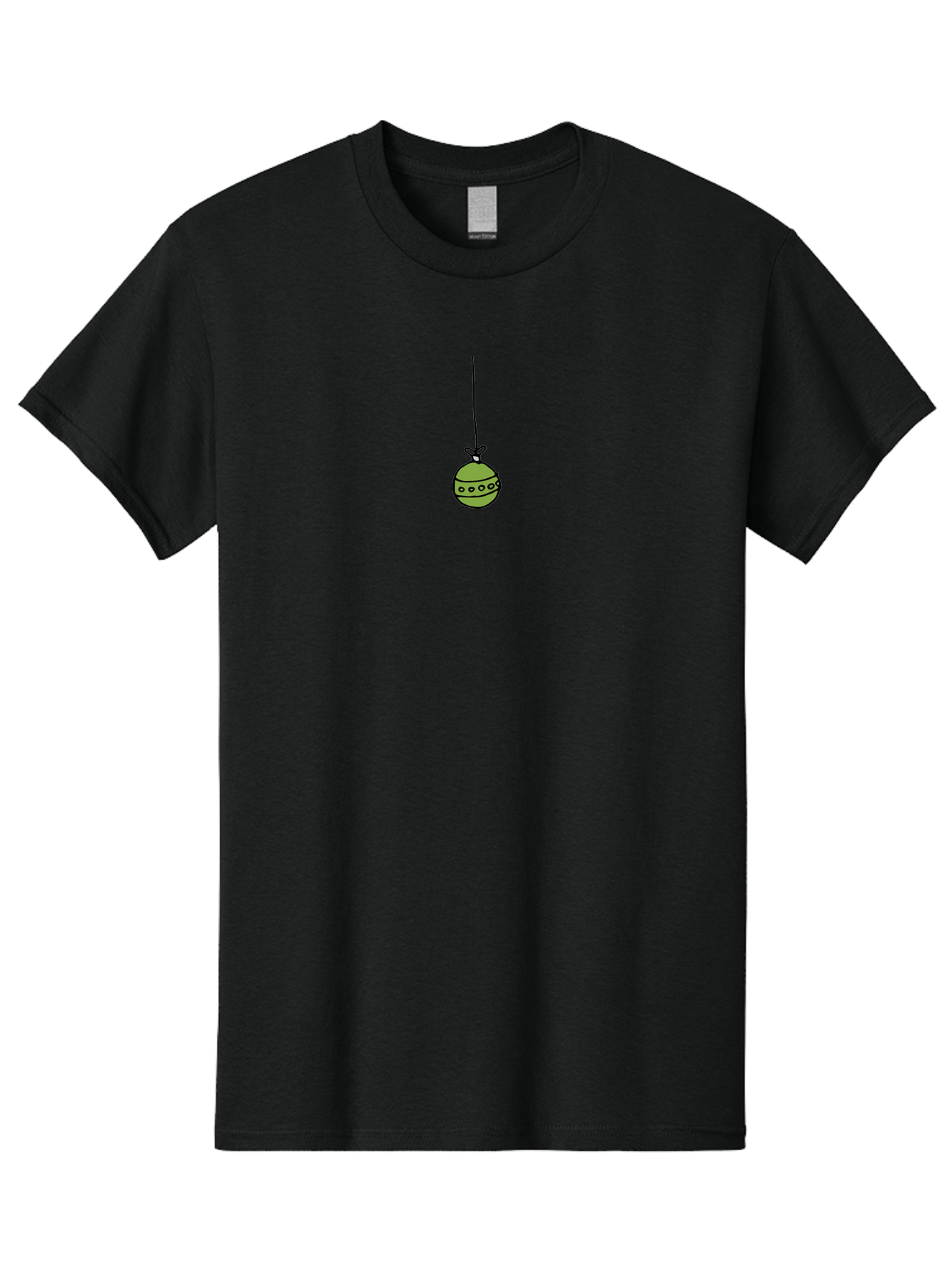 Decorated-Bauble Men'S Graphic Tee, 100% Cotton, Comfortable Casual Summer Wear, Machine Washable, Hand-Drawn Green Ornament, Christmas Decoration, Festive Bauble, Hanging Decoration, Holiday Decor, Cartoon Style, Simple Design -  Aaa851 27