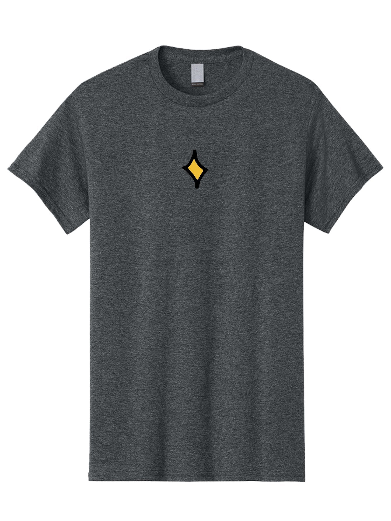 Diamond-Shape-1 Men'S Graphic Tee, 100% Cotton, Comfortable Casual Summer Wear, Machine Washable, Yellow Diamond, Black Outline, Star Shape, Abstract Design, Graphic Icon, Minimalist Art, Simple Symbol, Geometric Pattern, Decorative Element -  Aaa854 14
