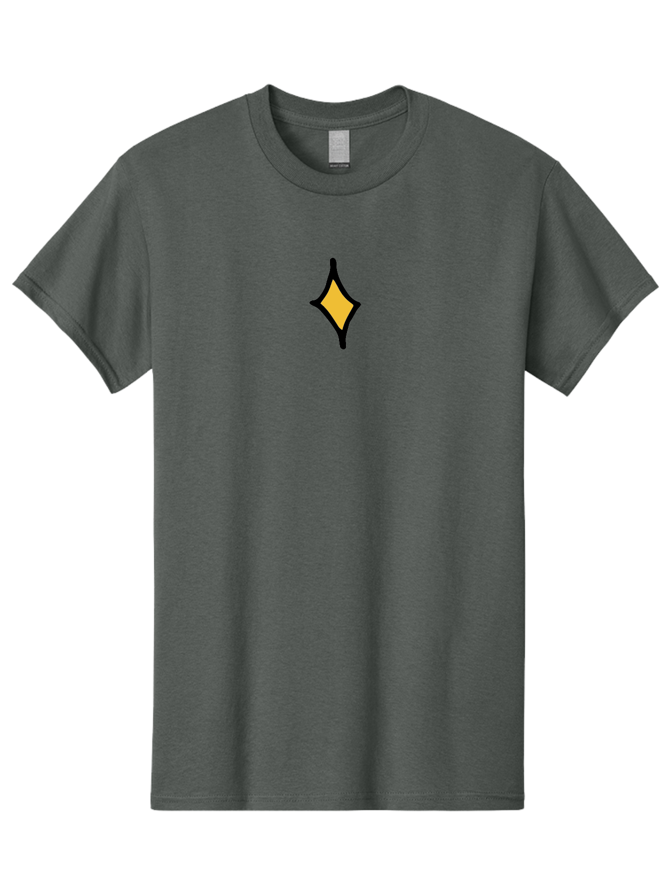Diamond-Shape Men'S Graphic Tee, 100% Cotton, Comfortable Casual Summer Wear, Machine Washable, Yellow Diamond Shape, Black Outline, Simple Graphic, Abstract Design, Minimalist Art, Geometric Figure, Modern Icon -  Aaa855 3