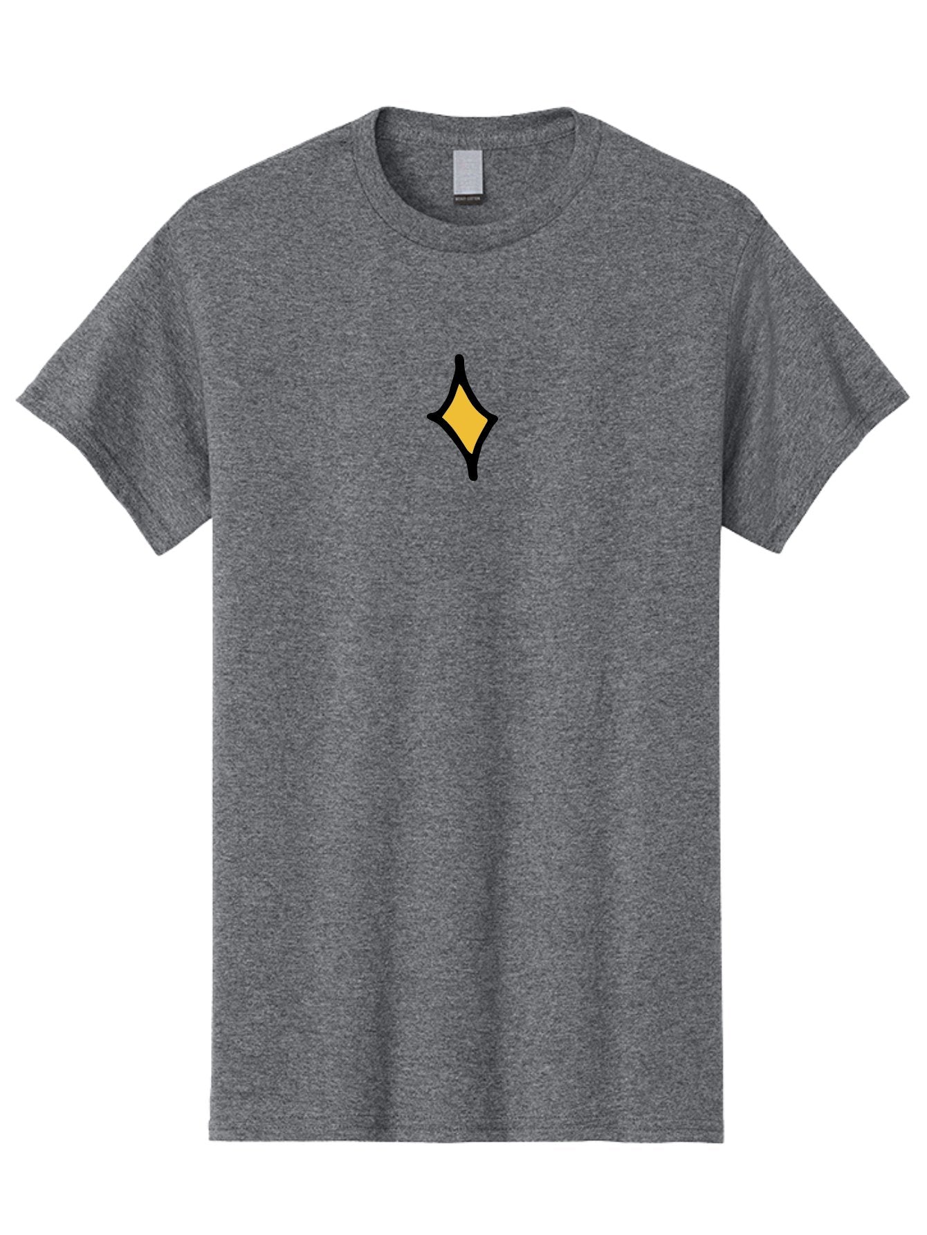 Diamond-Shape Men'S Graphic Tee, 100% Cotton, Comfortable Casual Summer Wear, Machine Washable, Yellow Diamond Shape, Black Outline, Simple Graphic, Abstract Design, Minimalist Art, Geometric Figure, Modern Icon -  Aaa855 7