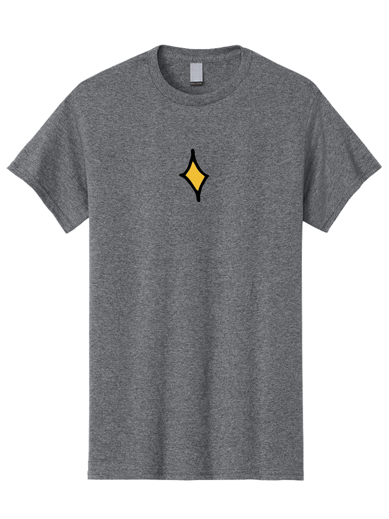 Diamond-Shape Men'S Graphic Tee, 100% Cotton, Comfortable Casual Summer Wear, Machine Washable, Yellow Diamond Shape, Black Outline, Simple Graphic, Abstract Design, Minimalist Art, Geometric Figure, Modern Icon -  Aaa855 9