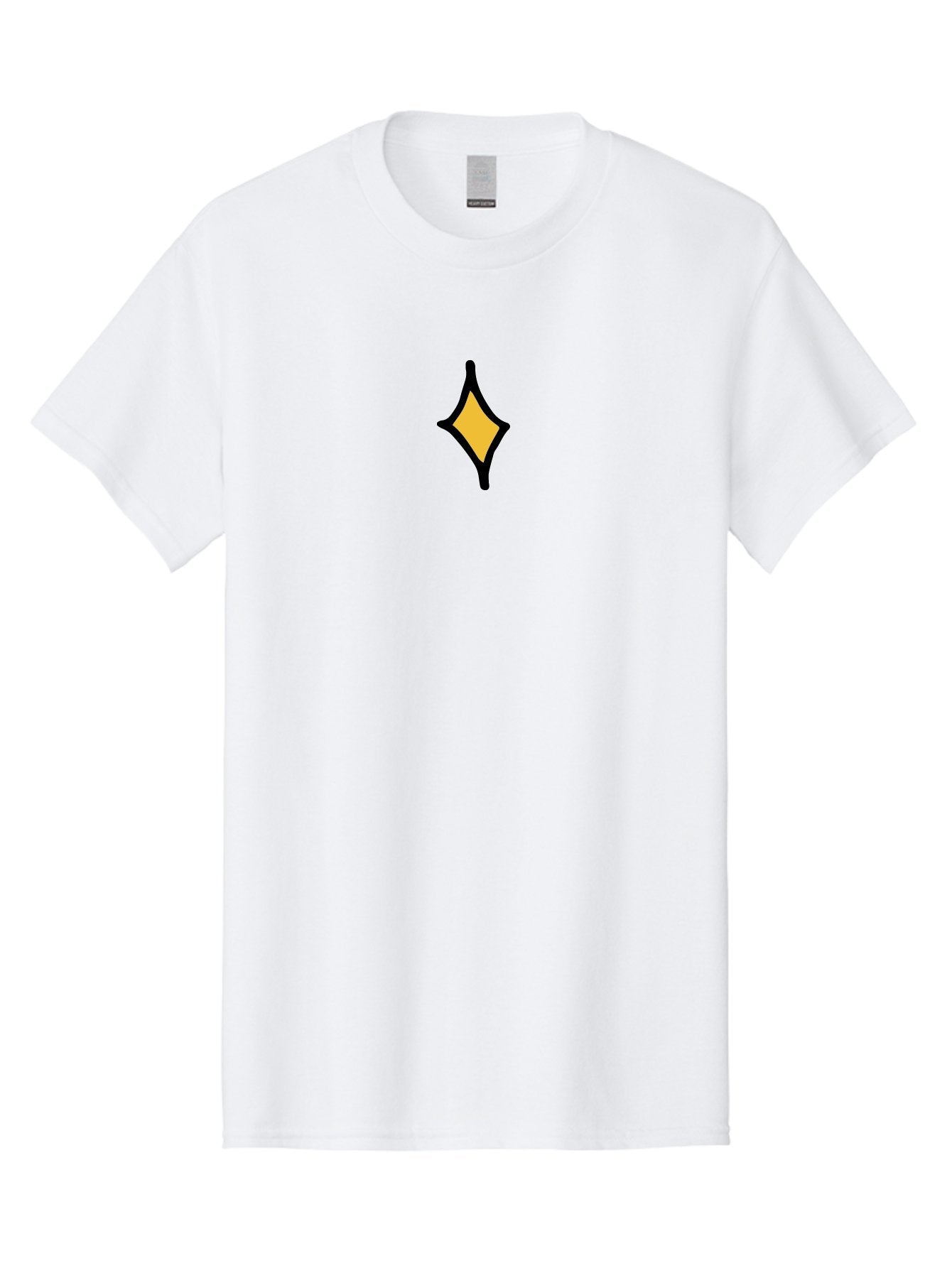 Diamond-Shape Men'S Graphic Tee, 100% Cotton, Comfortable Casual Summer Wear, Machine Washable, Yellow Diamond Shape, Black Outline, Simple Graphic, Abstract Design, Minimalist Art, Geometric Figure, Modern Icon -  Aaa855 11