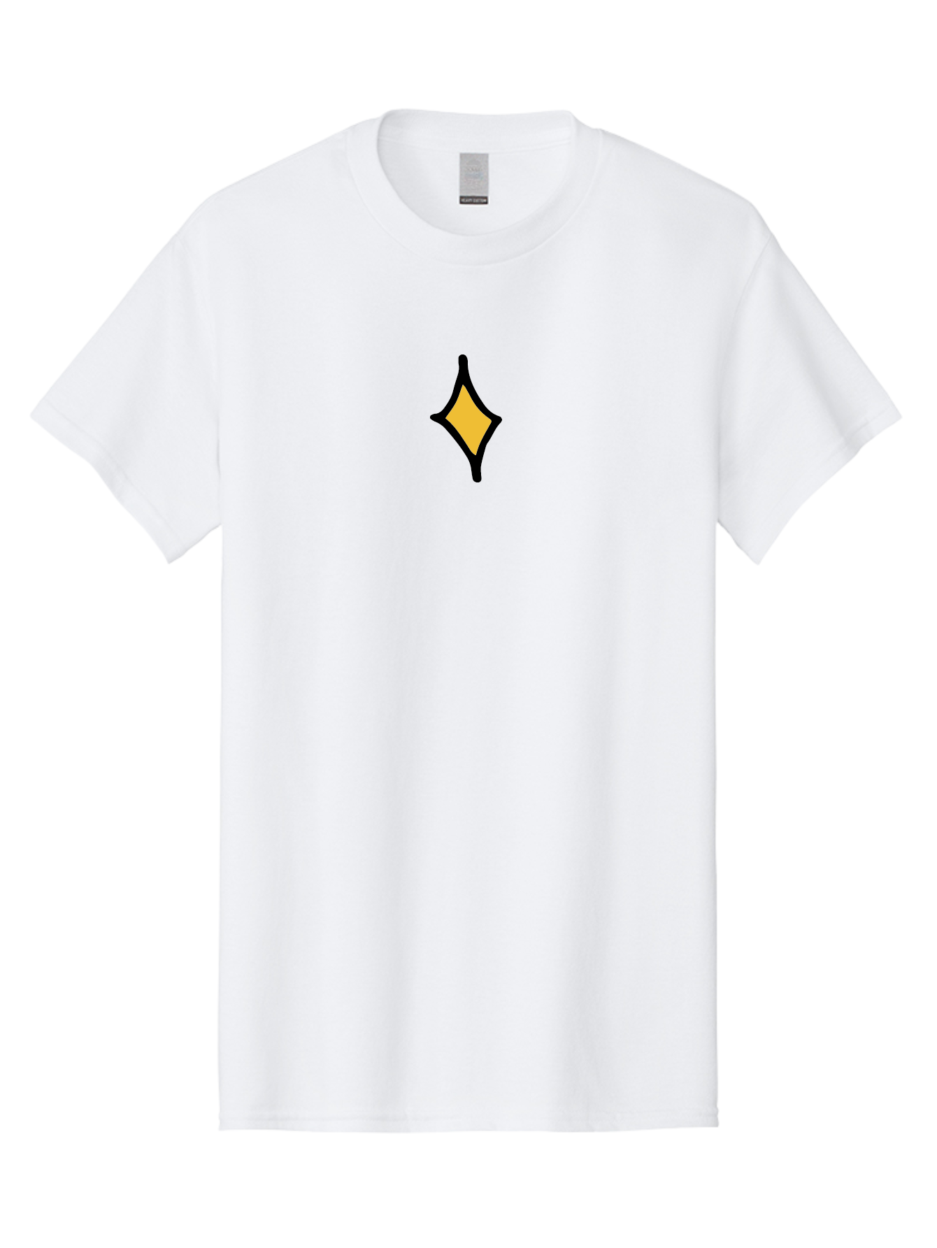 Diamond-Shape Men'S Graphic Tee, 100% Cotton, Comfortable Casual Summer Wear, Machine Washable, Yellow Diamond Shape, Black Outline, Simple Graphic, Abstract Design, Minimalist Art, Geometric Figure, Modern Icon -  Aaa855 29