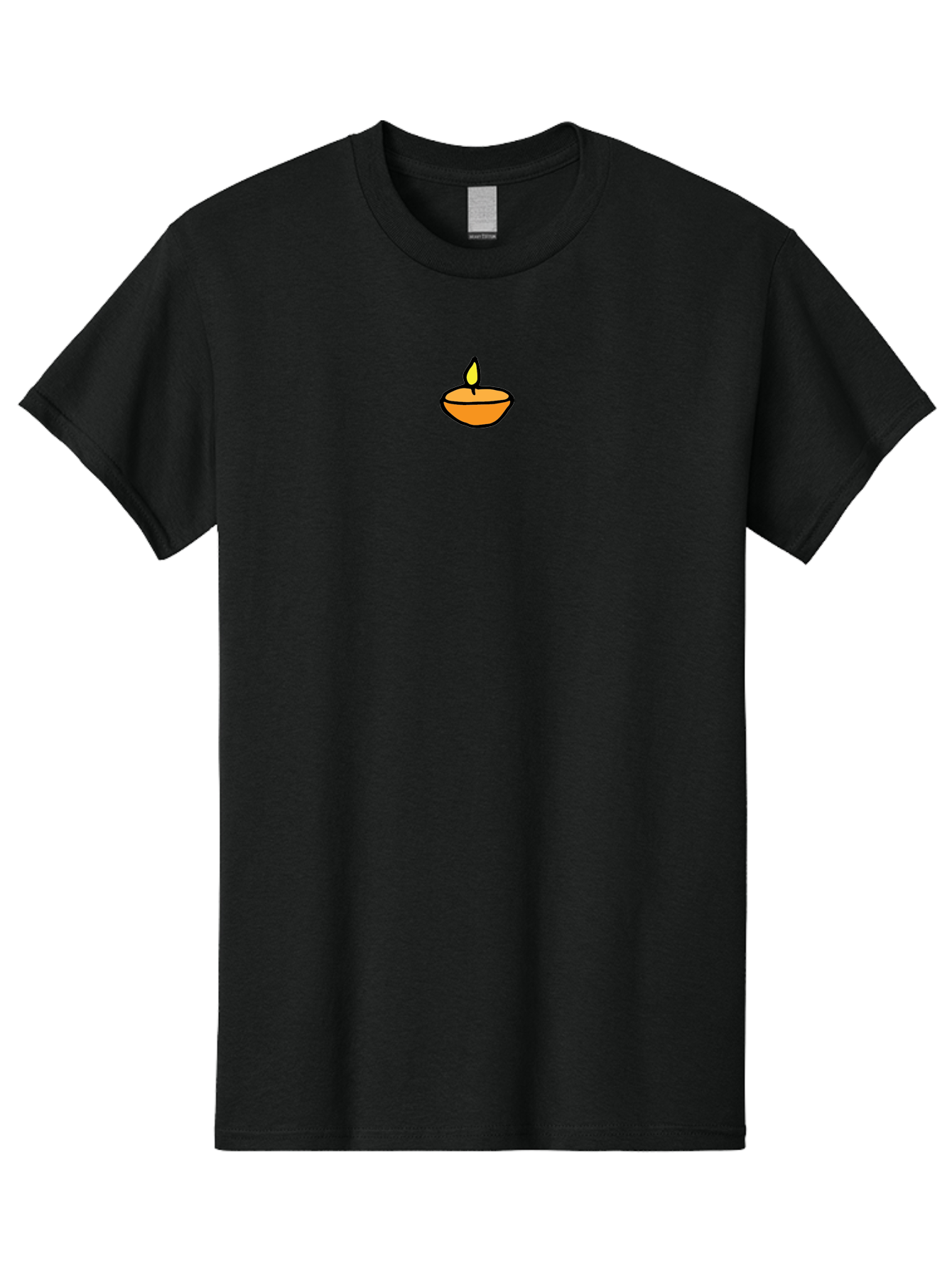 Diya-Lamp-1 Men'S Graphic Tee, 100% Cotton, Comfortable Casual Summer Wear, Machine Washable, Diya Lamp, Traditional Indian Lamp, Clay Lamp, Lit Diya, Warm Glow, Simple Design, Cultural Symbol, Festive Atmosphere, Spiritual Ambiance -  Aaa858