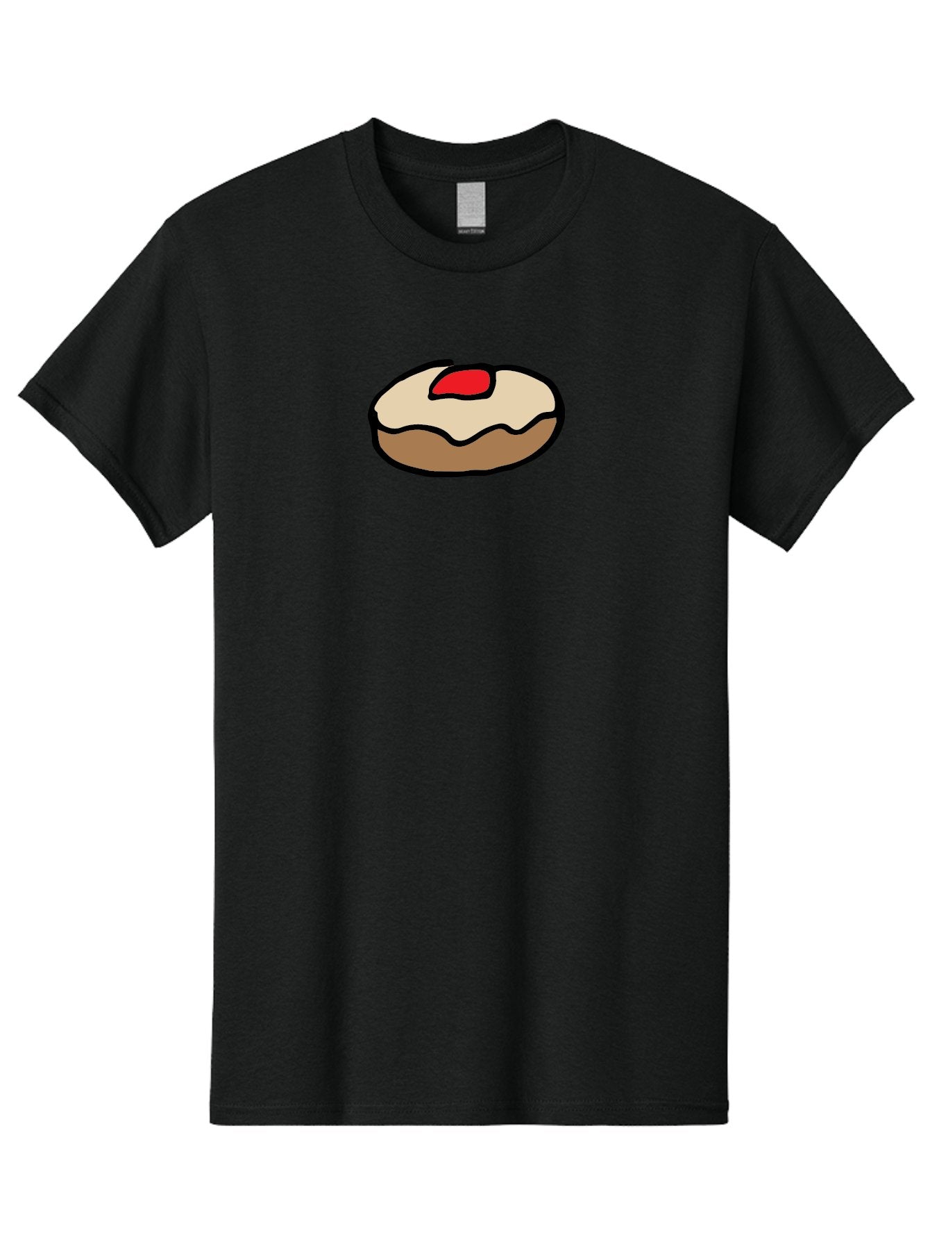 Donut-With-Cherry Men'S Graphic Tee, 100% Cotton, Comfortable Casual Summer Wear, Machine Washable, Donut With Cherry On Top, Sweet Treat, Dessert, Glazed Donut, Cherry Topping, Tasty Pastry, Baked Goods, Sweet Tooth, Donut Love, Foodie, -  Aaa860