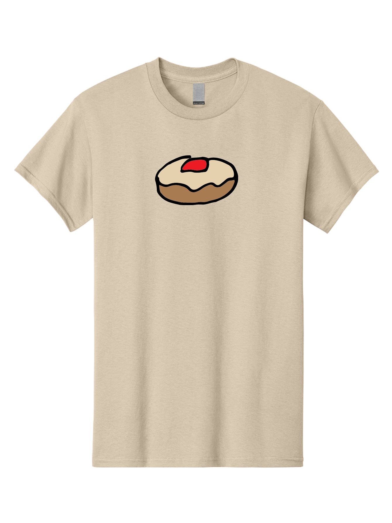 Donut-With-Cherry Men'S Graphic Tee, 100% Cotton, Comfortable Casual Summer Wear, Machine Washable, Donut With Cherry On Top, Sweet Treat, Dessert, Glazed Donut, Cherry Topping, Tasty Pastry, Baked Goods, Sweet Tooth, Donut Love, Foodie, -  Aaa860