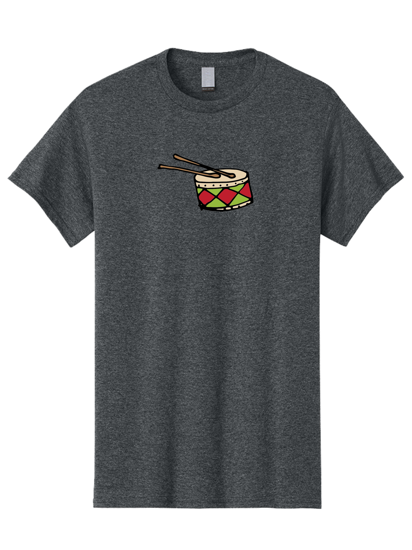 Drum-With-Drumsticks Men'S Graphic Tee, 100% Cotton, Comfortable Casual Summer Wear, Machine Washable, Drum With Drumsticks, Percussion Instrument, Music, Rhythm, Red And Green Design, Drumming, Musical Instrument -  Aaa865 7