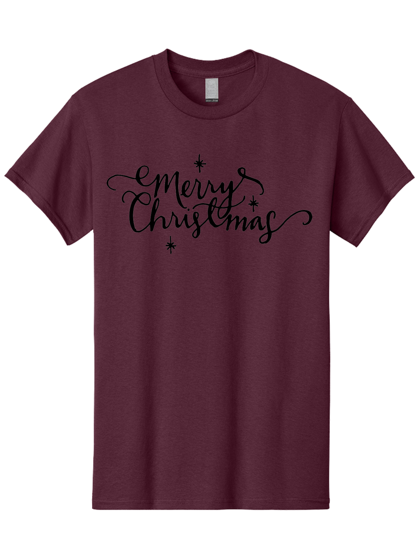Emerry-Christmas Men'S Graphic Tee, 100% Cotton, Comfortable Casual Summer Wear, Machine Washable, Merry Christmas, Festive Greeting, Holiday Wishes, Cursive Script, Black Text, Starry Decorations, Winter Season, Holiday Cheer, -  Aaa869 13
