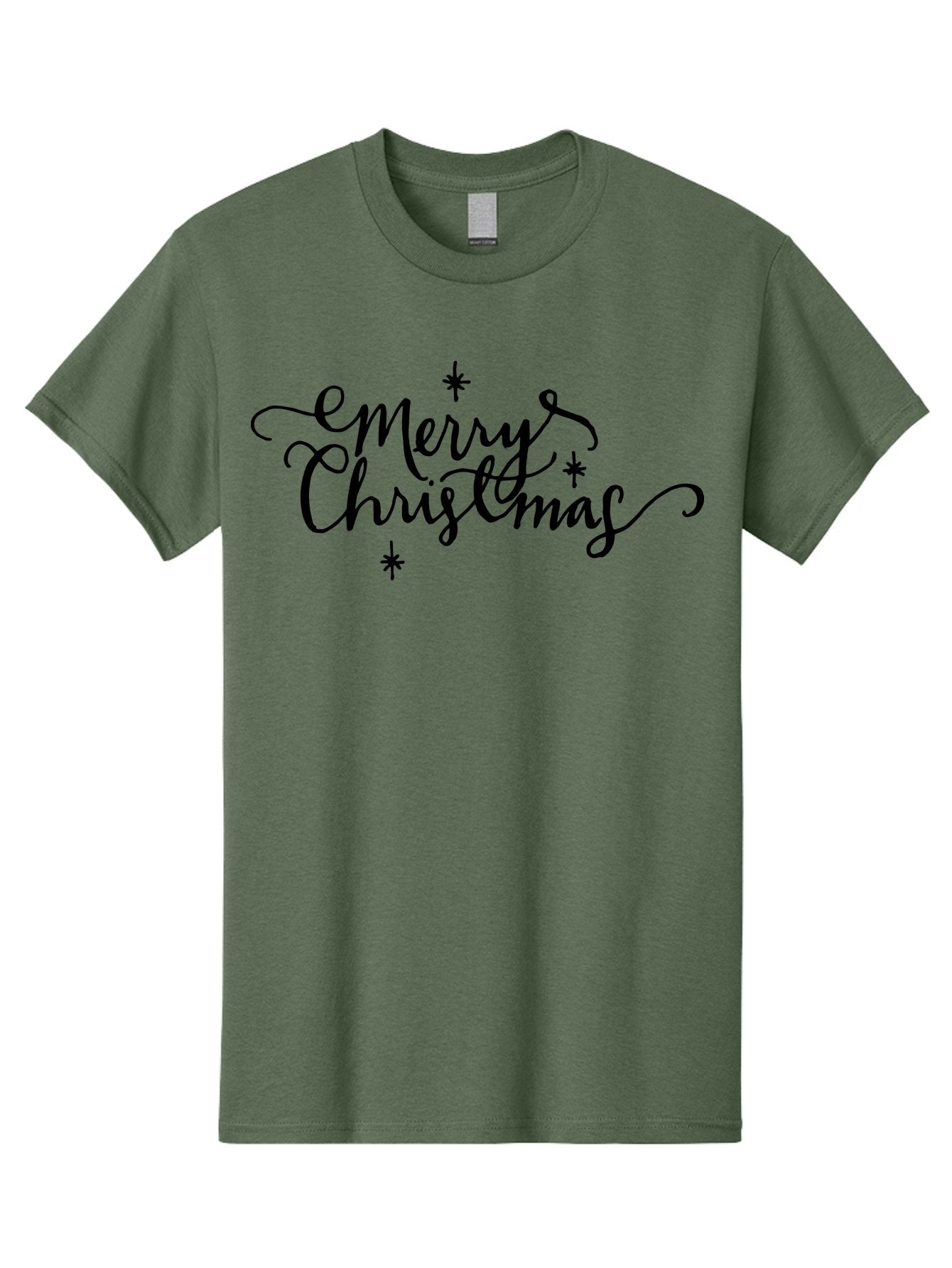 Emerry-Christmas Men'S Graphic Tee, 100% Cotton, Comfortable Casual Summer Wear, Machine Washable, Merry Christmas, Festive Greeting, Holiday Wishes, Cursive Script, Black Text, Starry Decorations, Winter Season, Holiday Cheer, -  Aaa869 8