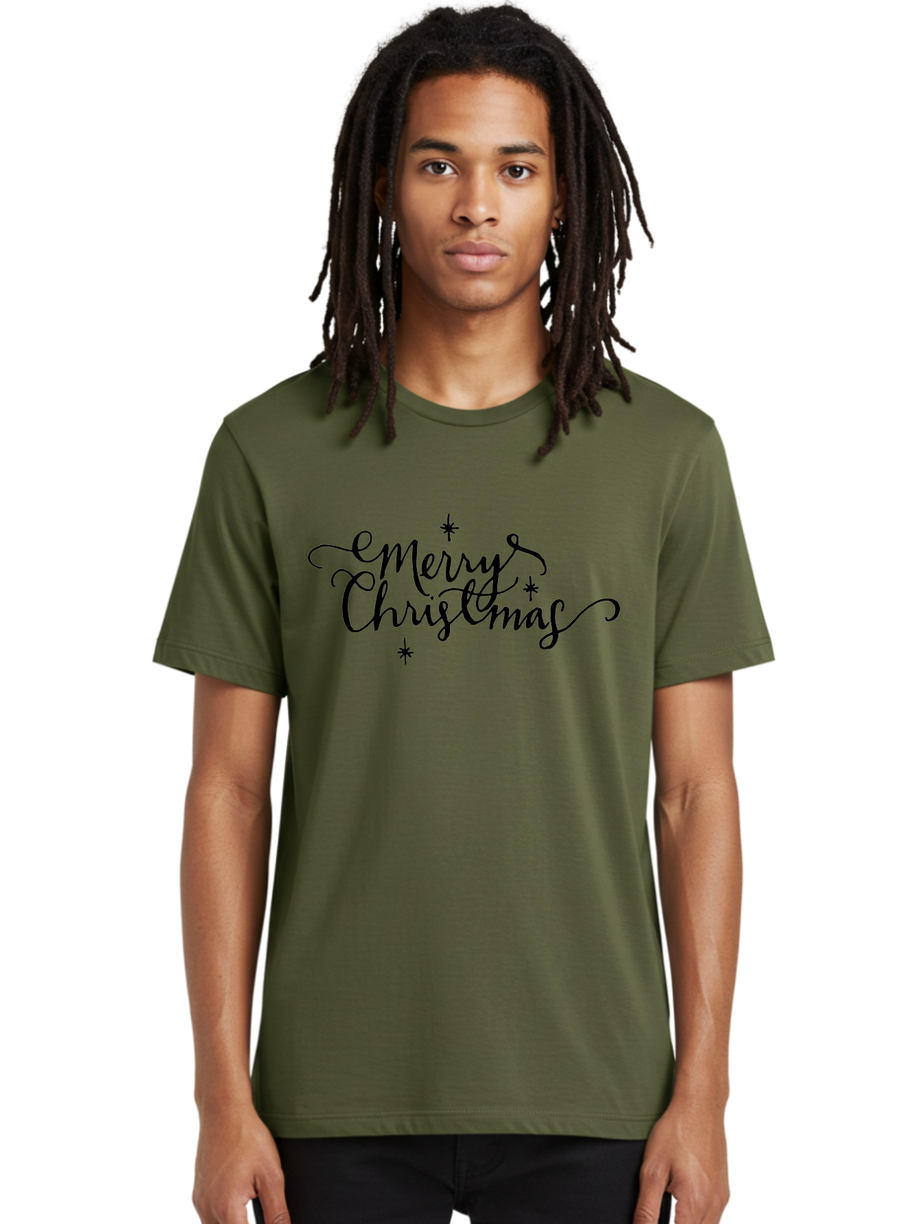 Emerry-Christmas Men'S Graphic Tee, 100% Cotton, Comfortable Casual Summer Wear, Machine Washable, Merry Christmas, Festive Greeting, Holiday Wishes, Cursive Script, Black Text, Starry Decorations, Winter Season, Holiday Cheer, -  Aaa869 28