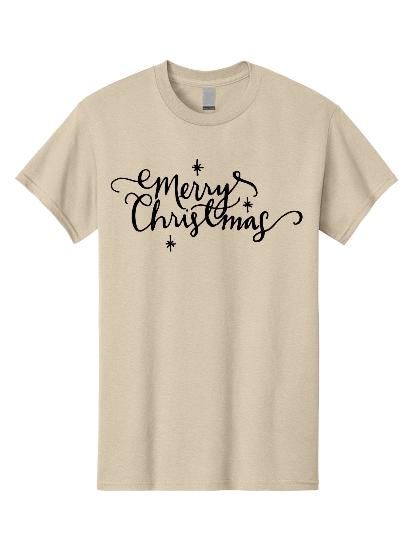 Emerry-Christmas Men'S Graphic Tee, 100% Cotton, Comfortable Casual Summer Wear, Machine Washable, Merry Christmas, Festive Greeting, Holiday Wishes, Cursive Script, Black Text, Starry Decorations, Winter Season, Holiday Cheer, -  Aaa869 6