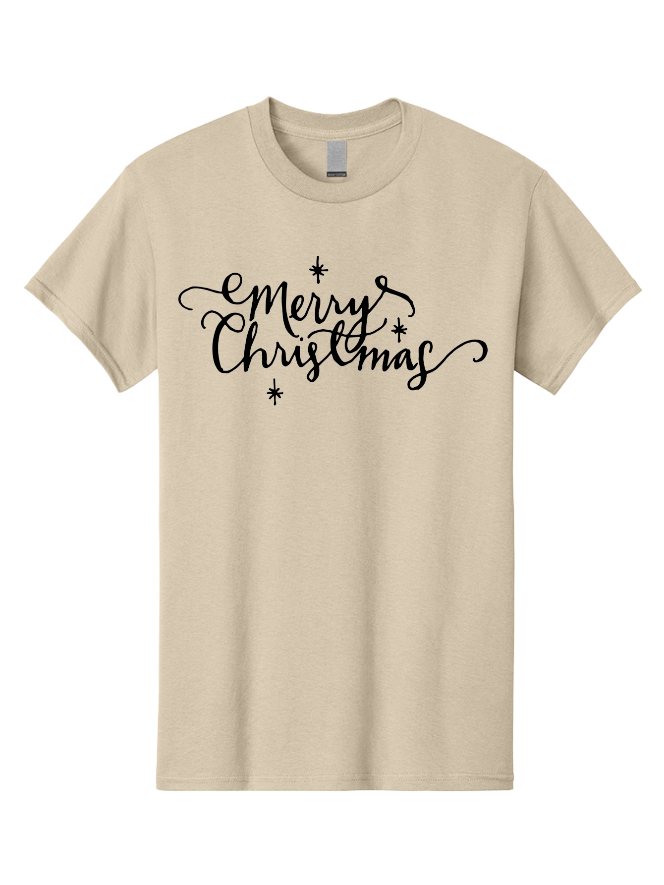 Emerry-Christmas Men'S Graphic Tee, 100% Cotton, Comfortable Casual Summer Wear, Machine Washable, Merry Christmas, Festive Greeting, Holiday Wishes, Cursive Script, Black Text, Starry Decorations, Winter Season, Holiday Cheer, -  Aaa869 7