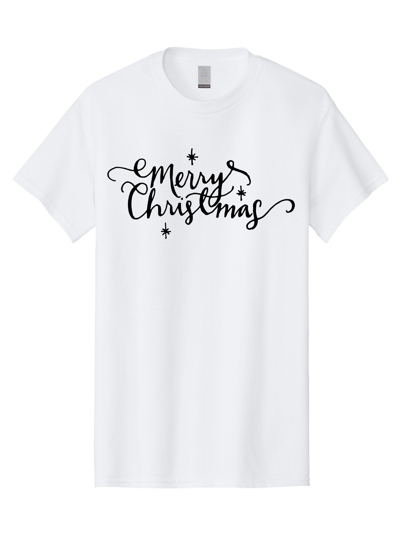 Emerry-Christmas Men'S Graphic Tee, 100% Cotton, Comfortable Casual Summer Wear, Machine Washable, Merry Christmas, Festive Greeting, Holiday Wishes, Cursive Script, Black Text, Starry Decorations, Winter Season, Holiday Cheer, -  Aaa869 11