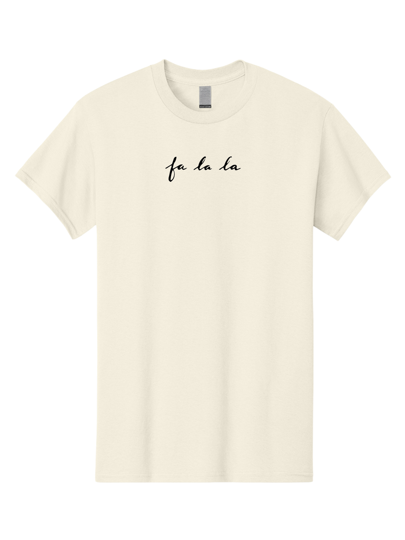 Fa-La-La-1 Men'S Graphic Tee, 100% Cotton, Comfortable Casual Summer Wear, Machine Washable, Fa La La, Cursive Script, Black Text, Festive Phrases, Holiday Cheer, Christmas Carol, Joyful Expression, Celebratory Tone -  Aaa871