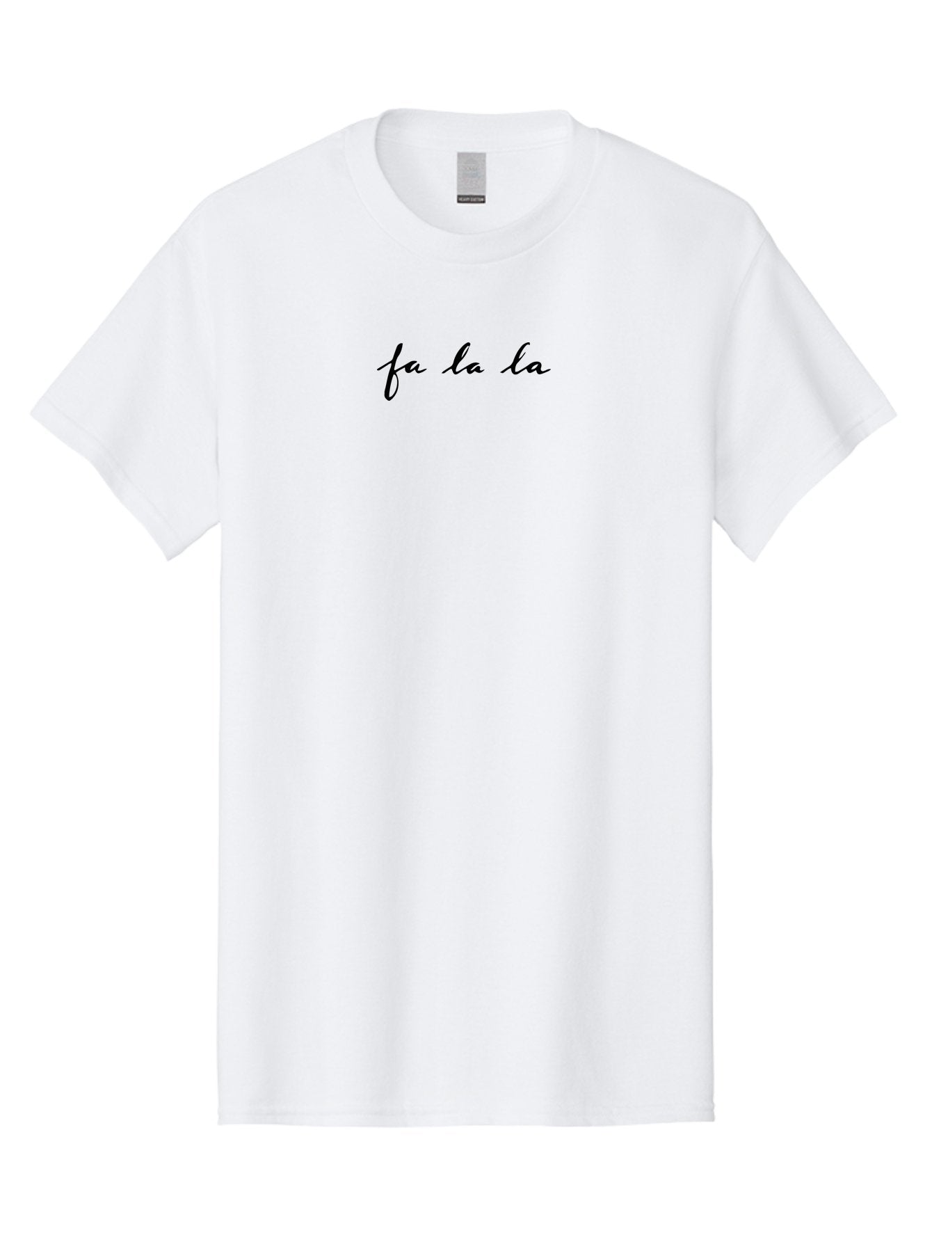 Fa-La-La-1 Men'S Graphic Tee, 100% Cotton, Comfortable Casual Summer Wear, Machine Washable, Fa La La, Cursive Script, Black Text, Festive Phrases, Holiday Cheer, Christmas Carol, Joyful Expression, Celebratory Tone -  Aaa871