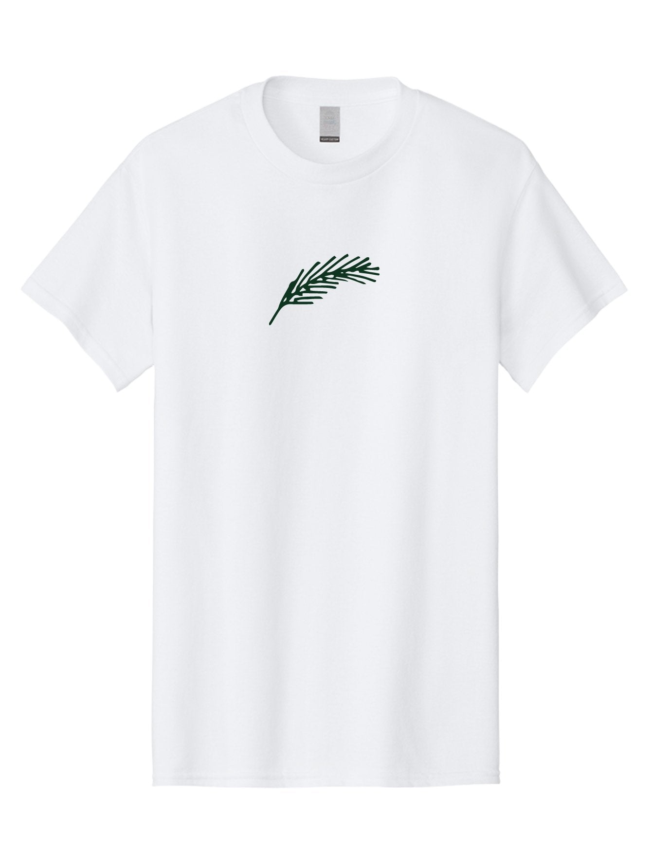 Feather Men'S Graphic Tee, 100% Cotton, Comfortable Casual Summer Wear, Machine Washable, Simple Pine Branch, Minimalist Design, Black Silhouette, Leafy Greens, Botanical Illustration, Natural Elements, Abstract Art, Modern Graphics -  Aaa873