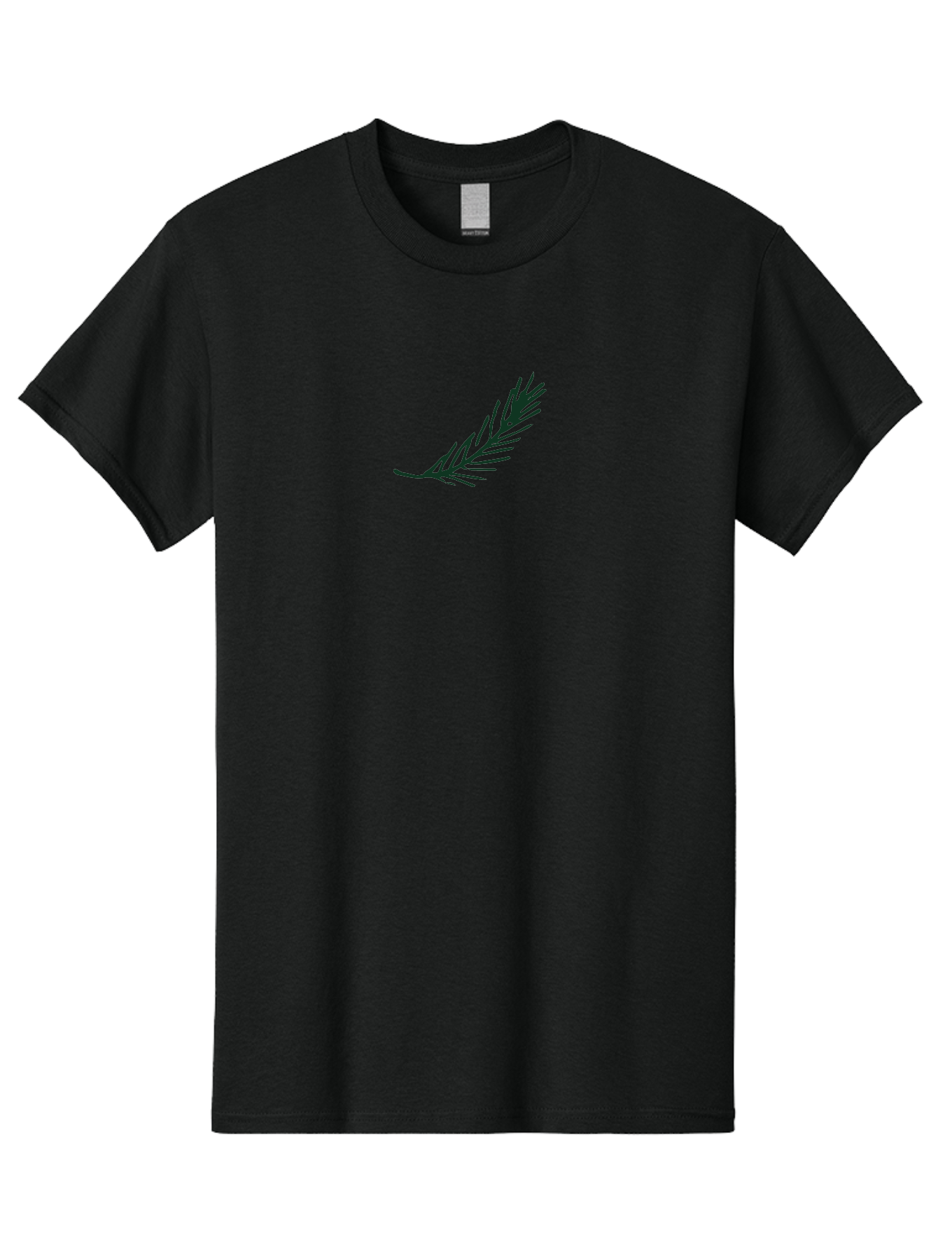 Fern-Frond Men'S Graphic Tee, 100% Cotton, Comfortable Casual Summer Wear, Machine Washable, Simple Line Art, Minimalist Design, Pine Needle Illustration, Black Silhouette, Elegant Graphic, Nature Inspired, Botanical Element, -  Aaa876