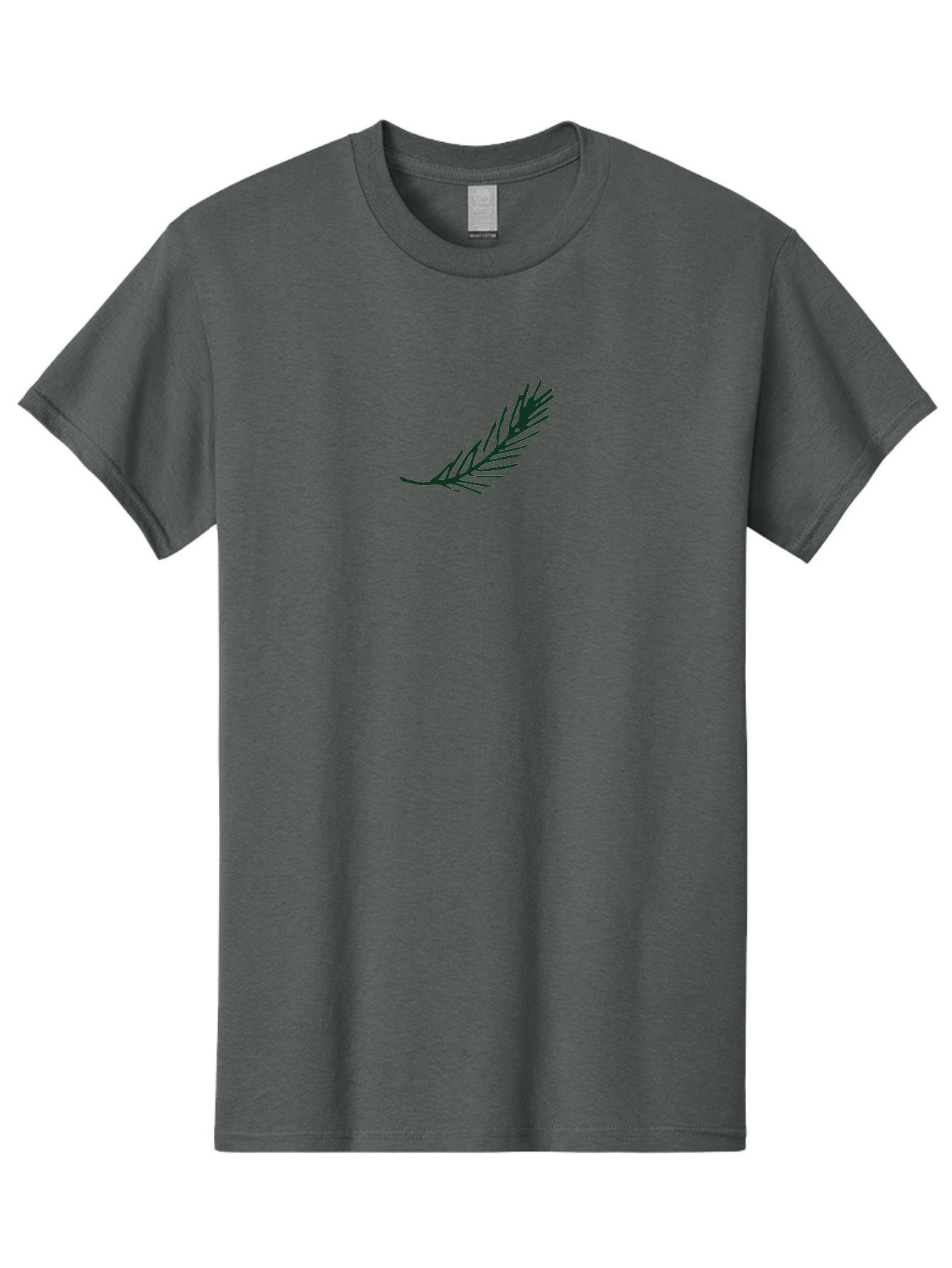 Fern-Frond Men'S Graphic Tee, 100% Cotton, Comfortable Casual Summer Wear, Machine Washable, Simple Line Art, Minimalist Design, Pine Needle Illustration, Black Silhouette, Elegant Graphic, Nature Inspired, Botanical Element, -  Aaa876 3
