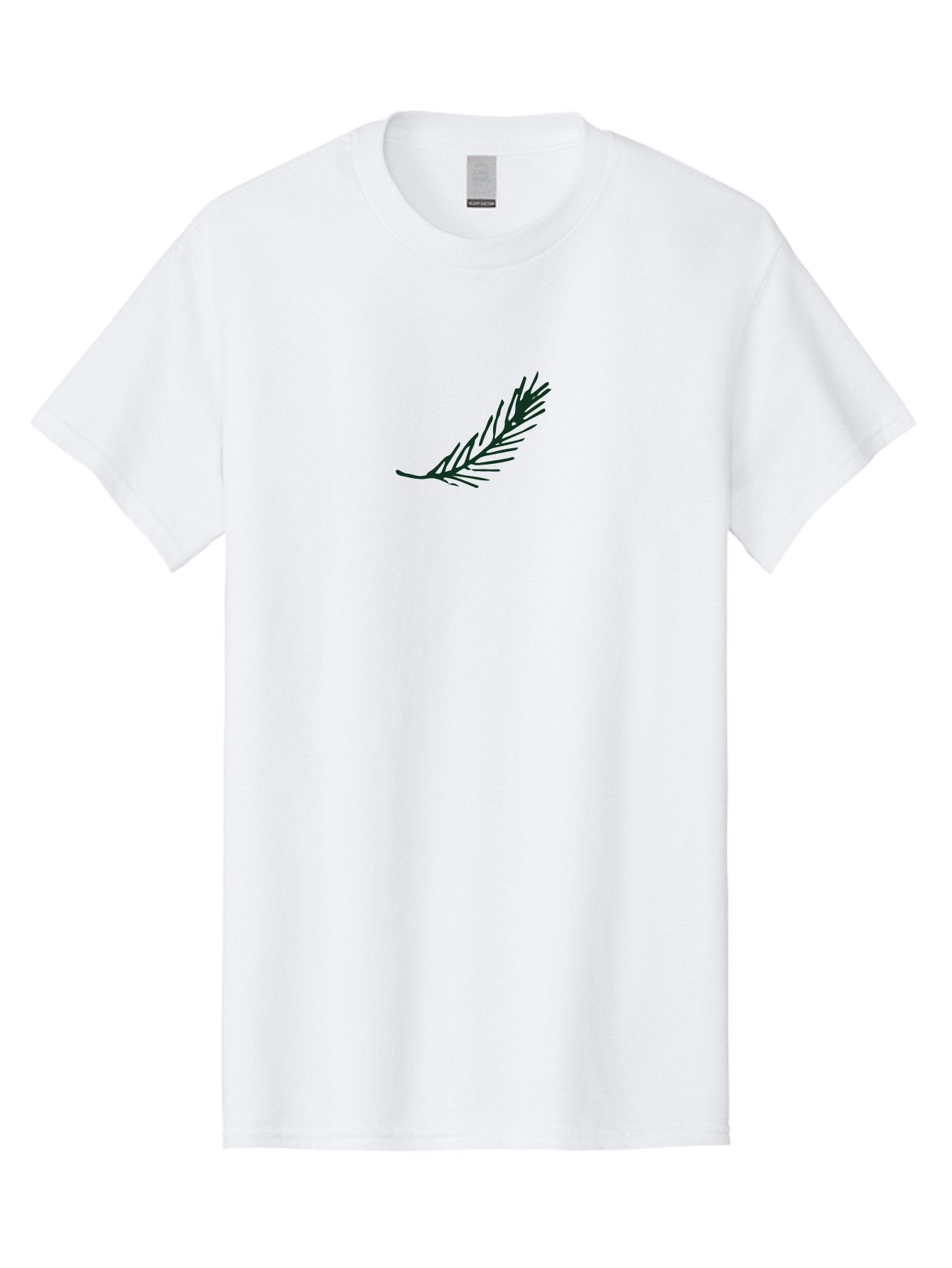 Fern-Frond Men'S Graphic Tee, 100% Cotton, Comfortable Casual Summer Wear, Machine Washable, Simple Line Art, Minimalist Design, Pine Needle Illustration, Black Silhouette, Elegant Graphic, Nature Inspired, Botanical Element, -  Aaa876 5