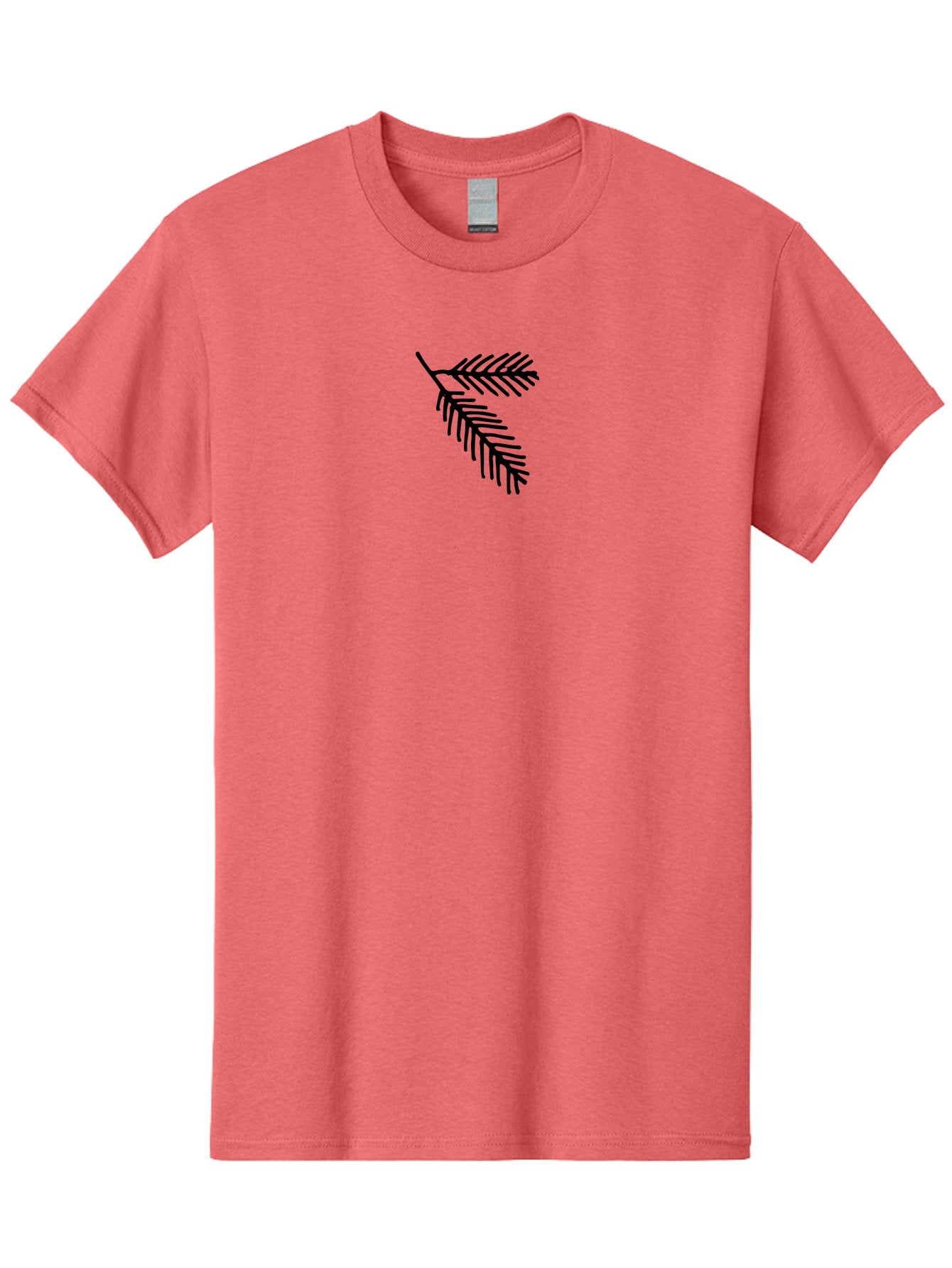 Fir-Branch Men'S Graphic Tee, 100% Cotton, Comfortable Casual Summer Wear, Machine Washable, Pine Branch Illustration, Black Silhouette, Simple Design, Minimalist Art, Nature-Inspired Graphics, Evergreen Branch, Digital Art -  Aaa878 11