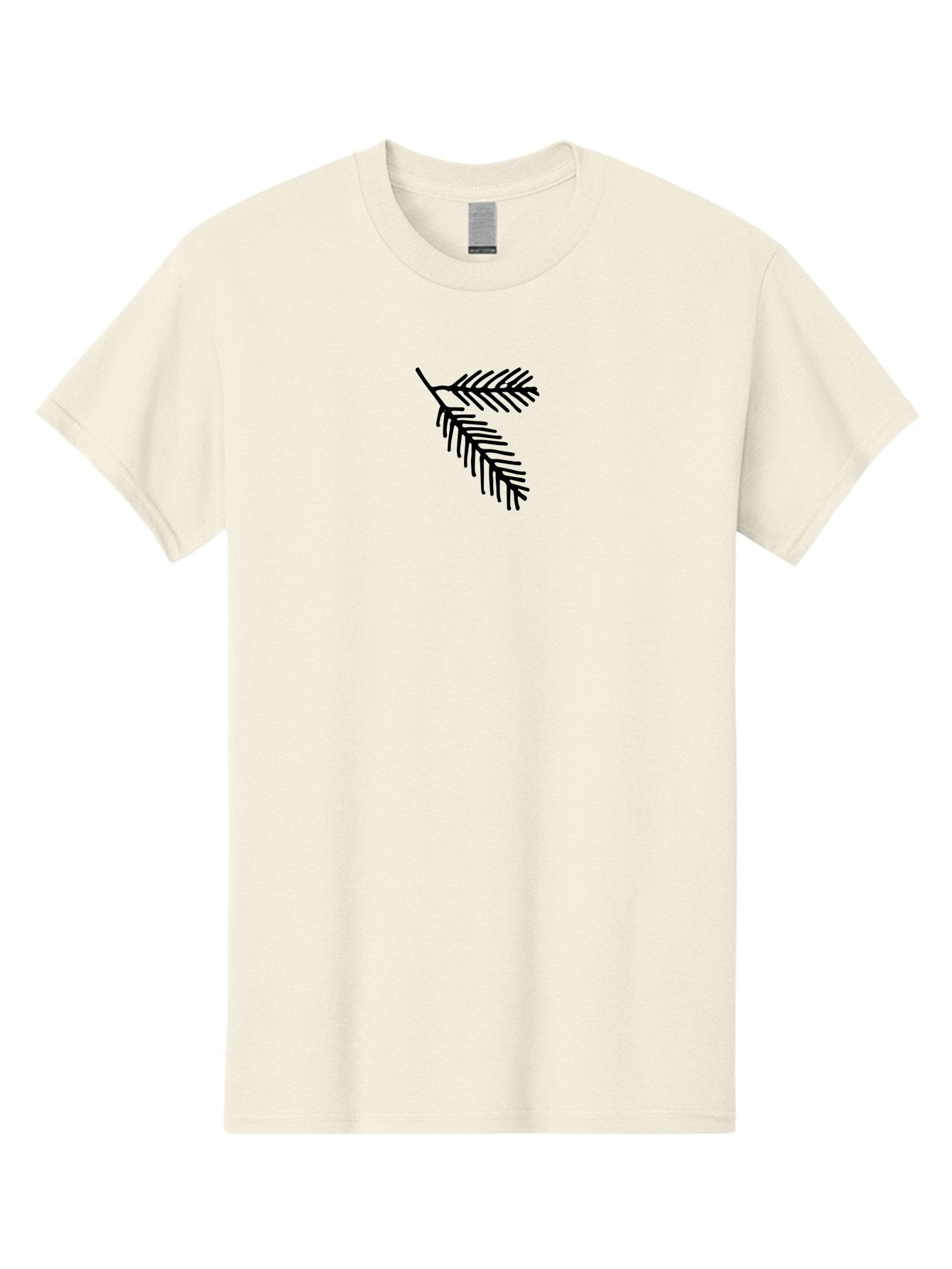 Fir-Branch Men'S Graphic Tee, 100% Cotton, Comfortable Casual Summer Wear, Machine Washable, Pine Branch Illustration, Black Silhouette, Simple Design, Minimalist Art, Nature-Inspired Graphics, Evergreen Branch, Digital Art -  Aaa878 6