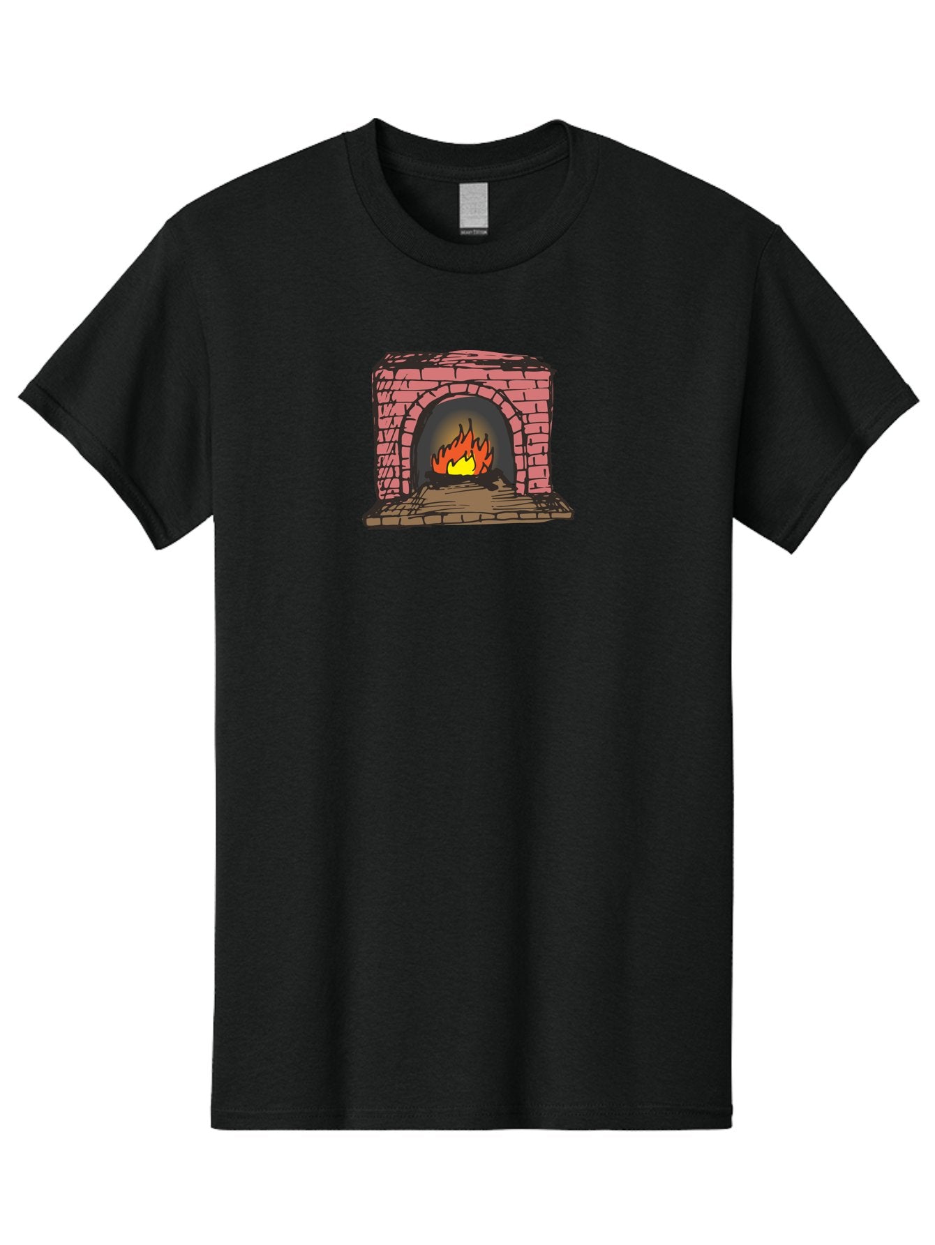Fireplace-1 Men'S Graphic Tee, 100% Cotton, Comfortable Casual Summer Wear, Machine Washable, Cozy Fireplace, Burning Fire, Warm Flames, Brick Structure, Wooden Logs, Burning Wood, Warm Ambiance, Crackling Fire -  Aaa879 15