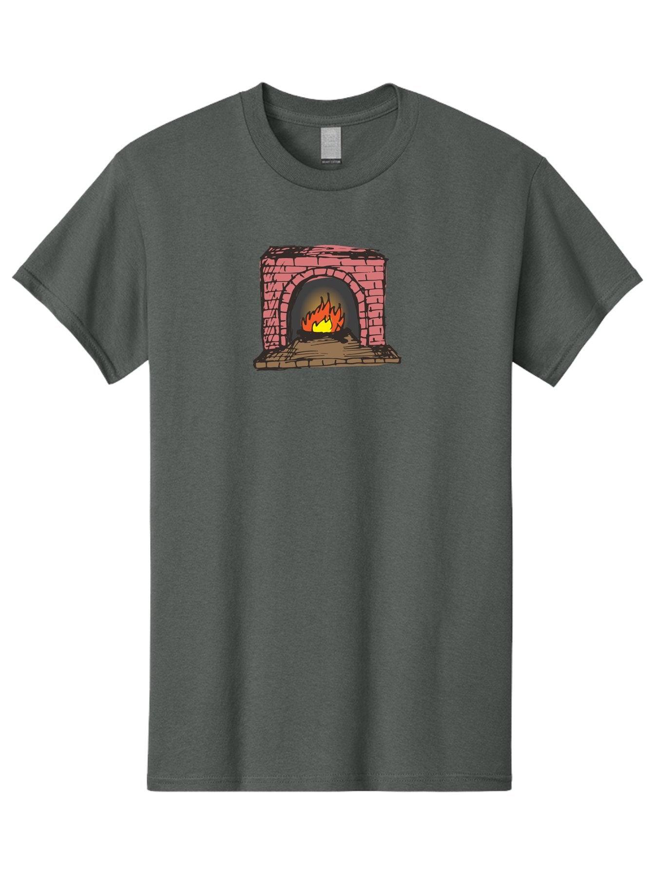 Fireplace-1 Men'S Graphic Tee, 100% Cotton, Comfortable Casual Summer Wear, Machine Washable, Cozy Fireplace, Burning Fire, Warm Flames, Brick Structure, Wooden Logs, Burning Wood, Warm Ambiance, Crackling Fire -  Aaa879 11