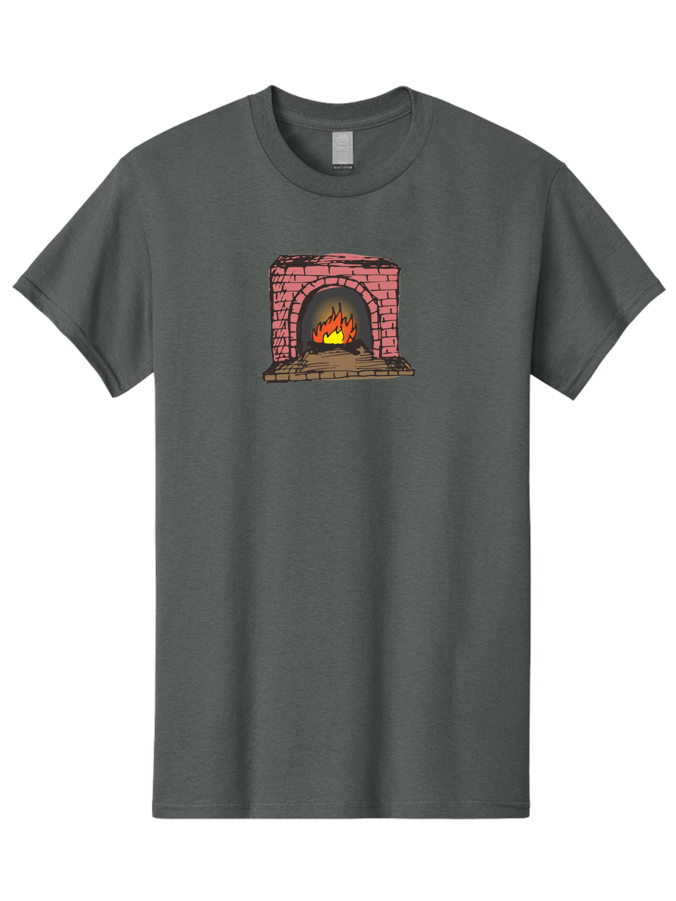 Fireplace-1 Men'S Graphic Tee, 100% Cotton, Comfortable Casual Summer Wear, Machine Washable, Cozy Fireplace, Burning Fire, Warm Flames, Brick Structure, Wooden Logs, Burning Wood, Warm Ambiance, Crackling Fire -  Aaa879 3