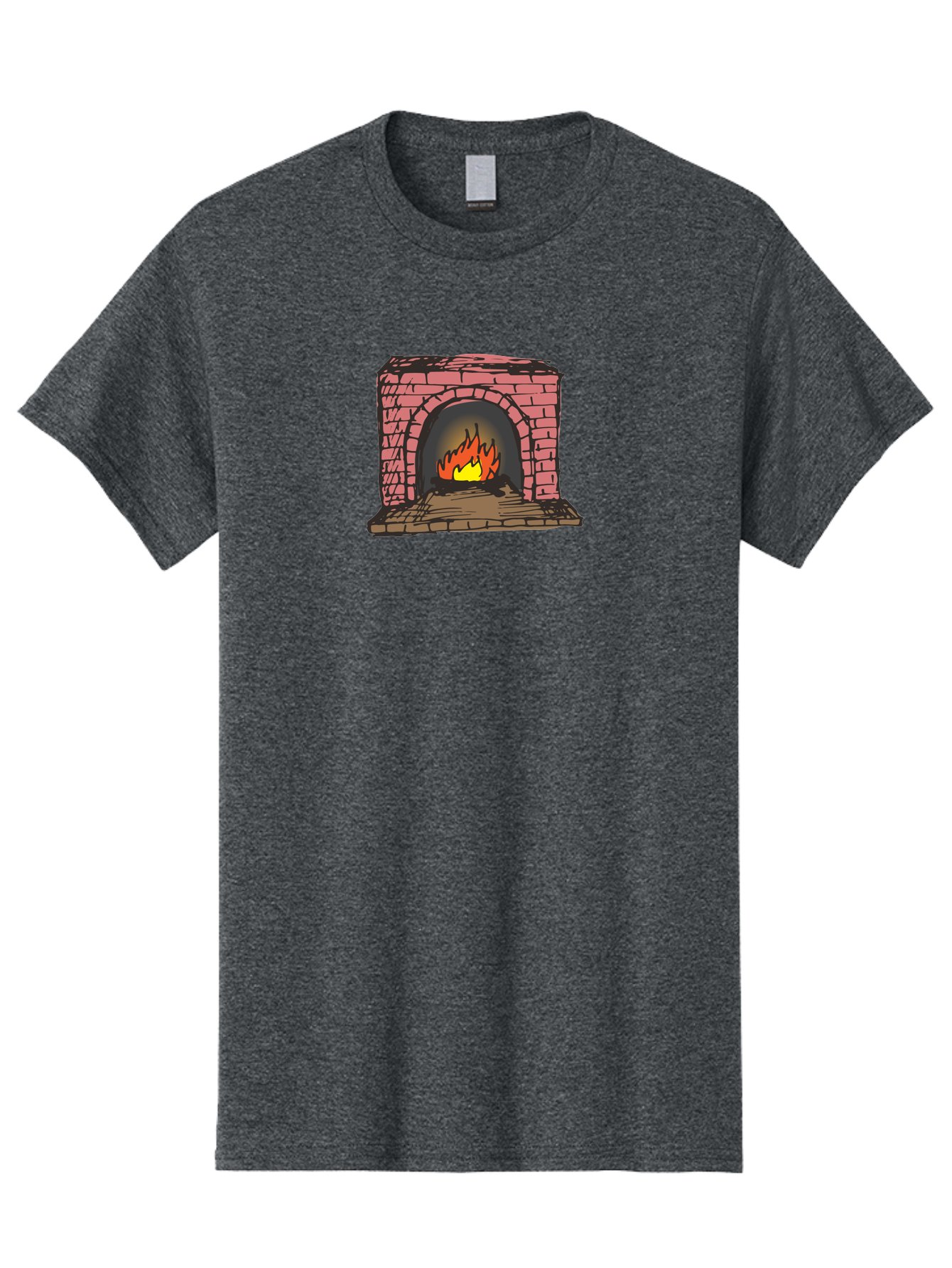 Fireplace-1 Men'S Graphic Tee, 100% Cotton, Comfortable Casual Summer Wear, Machine Washable, Cozy Fireplace, Burning Fire, Warm Flames, Brick Structure, Wooden Logs, Burning Wood, Warm Ambiance, Crackling Fire -  Aaa879 7