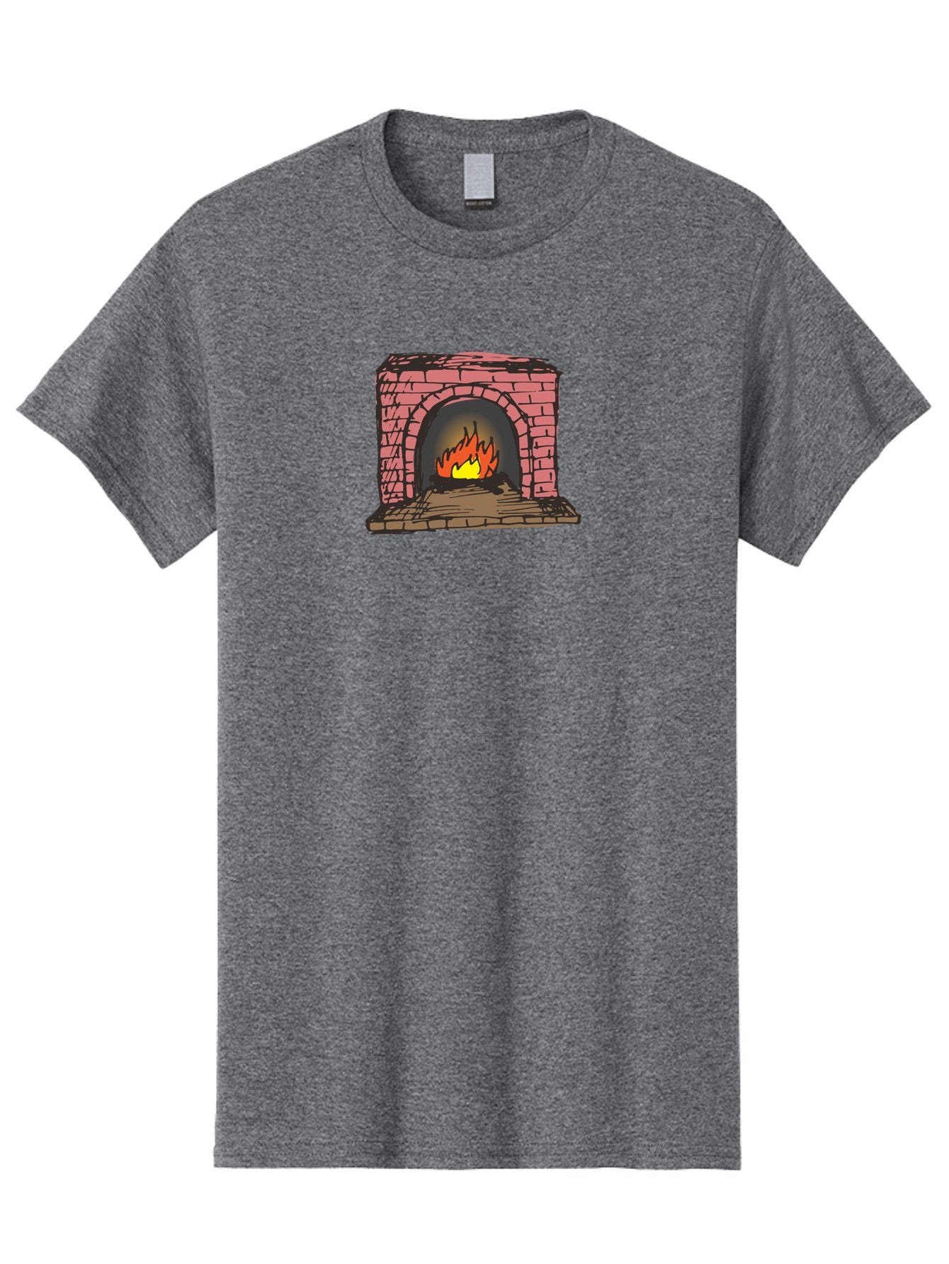 Fireplace-1 Men'S Graphic Tee, 100% Cotton, Comfortable Casual Summer Wear, Machine Washable, Cozy Fireplace, Burning Fire, Warm Flames, Brick Structure, Wooden Logs, Burning Wood, Warm Ambiance, Crackling Fire -  Aaa879 13