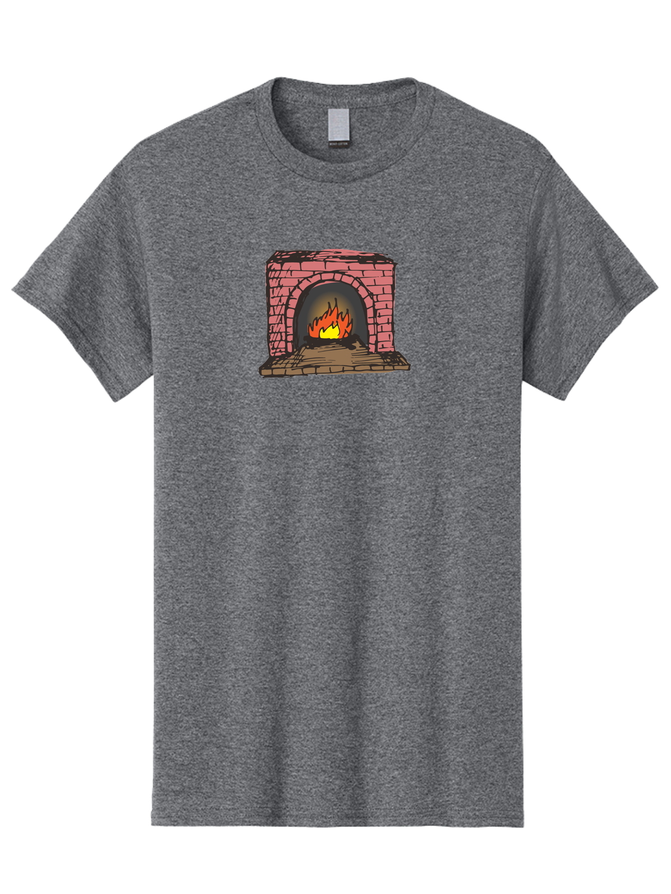 Fireplace-1 Men'S Graphic Tee, 100% Cotton, Comfortable Casual Summer Wear, Machine Washable, Cozy Fireplace, Burning Fire, Warm Flames, Brick Structure, Wooden Logs, Burning Wood, Warm Ambiance, Crackling Fire -  Aaa879 9