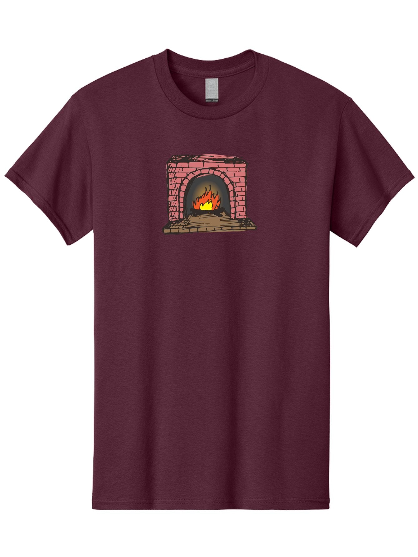 Fireplace-1 Men'S Graphic Tee, 100% Cotton, Comfortable Casual Summer Wear, Machine Washable, Cozy Fireplace, Burning Fire, Warm Flames, Brick Structure, Wooden Logs, Burning Wood, Warm Ambiance, Crackling Fire -  Aaa879 14
