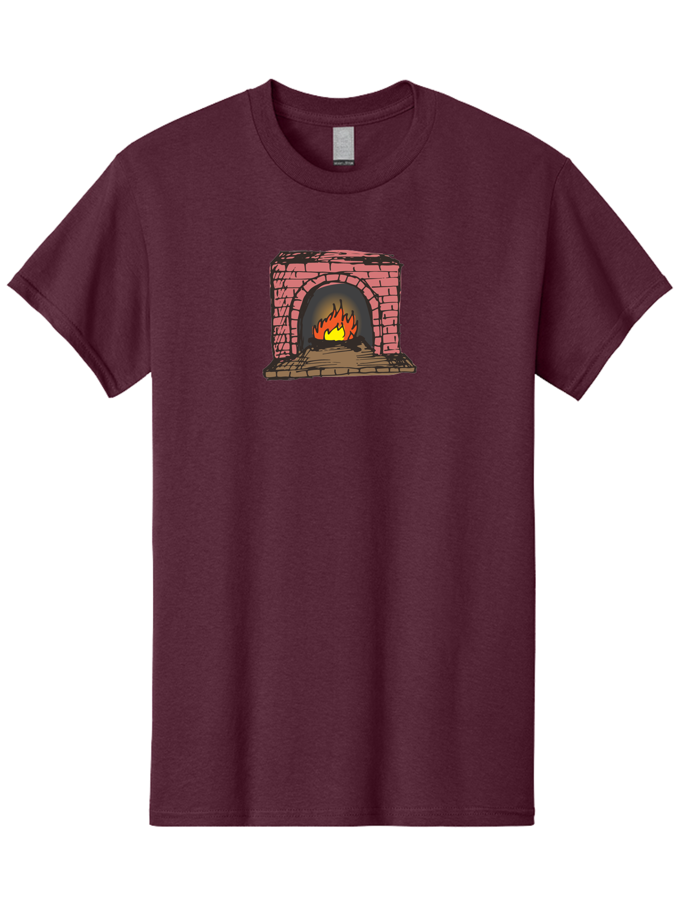 Fireplace-1 Men'S Graphic Tee, 100% Cotton, Comfortable Casual Summer Wear, Machine Washable, Cozy Fireplace, Burning Fire, Warm Flames, Brick Structure, Wooden Logs, Burning Wood, Warm Ambiance, Crackling Fire -  Aaa879 13