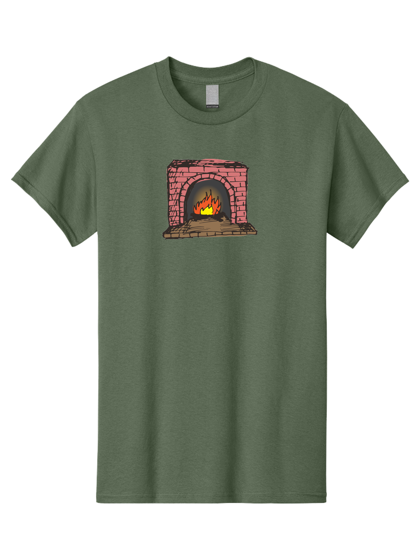 Fireplace-1 Men'S Graphic Tee, 100% Cotton, Comfortable Casual Summer Wear, Machine Washable, Cozy Fireplace, Burning Fire, Warm Flames, Brick Structure, Wooden Logs, Burning Wood, Warm Ambiance, Crackling Fire -  Aaa879 15