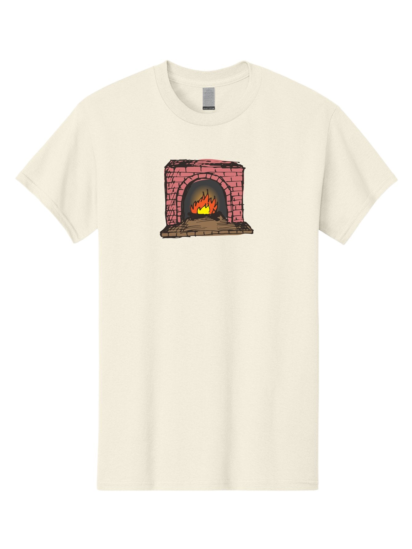 Fireplace-1 Men'S Graphic Tee, 100% Cotton, Comfortable Casual Summer Wear, Machine Washable, Cozy Fireplace, Burning Fire, Warm Flames, Brick Structure, Wooden Logs, Burning Wood, Warm Ambiance, Crackling Fire -  Aaa879 4