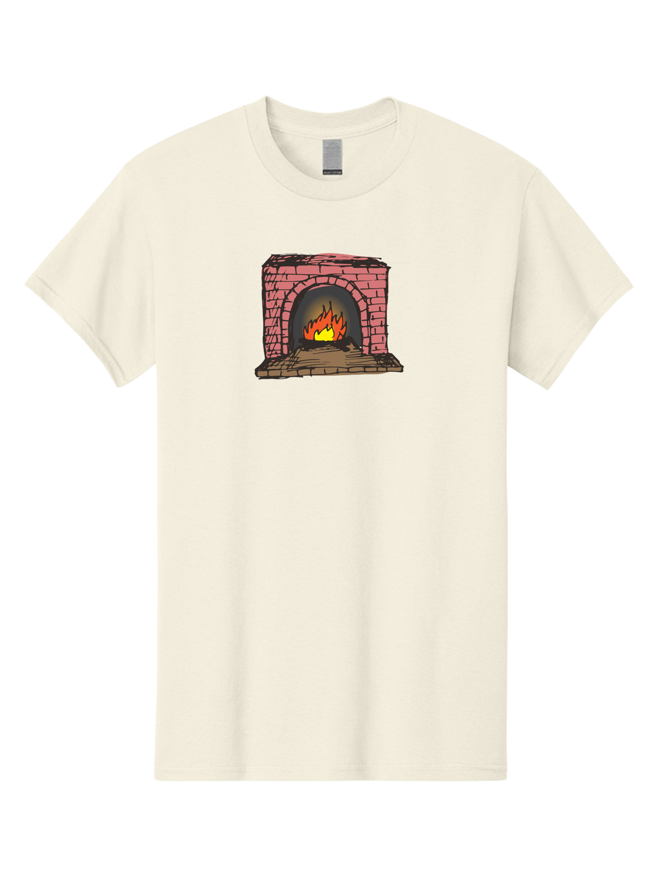 Fireplace-1 Men'S Graphic Tee, 100% Cotton, Comfortable Casual Summer Wear, Machine Washable, Cozy Fireplace, Burning Fire, Warm Flames, Brick Structure, Wooden Logs, Burning Wood, Warm Ambiance, Crackling Fire -  Aaa879 17