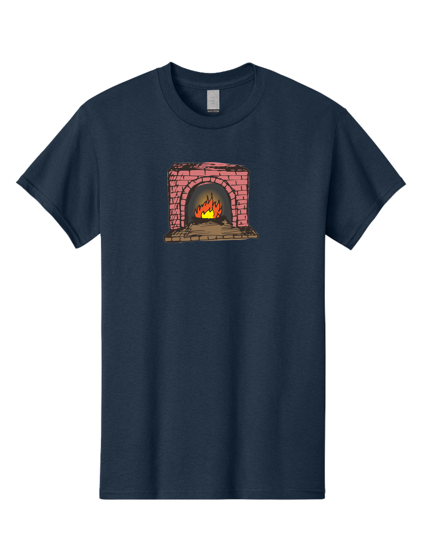 Fireplace-1 Men'S Graphic Tee, 100% Cotton, Comfortable Casual Summer Wear, Machine Washable, Cozy Fireplace, Burning Fire, Warm Flames, Brick Structure, Wooden Logs, Burning Wood, Warm Ambiance, Crackling Fire -  Aaa879 19