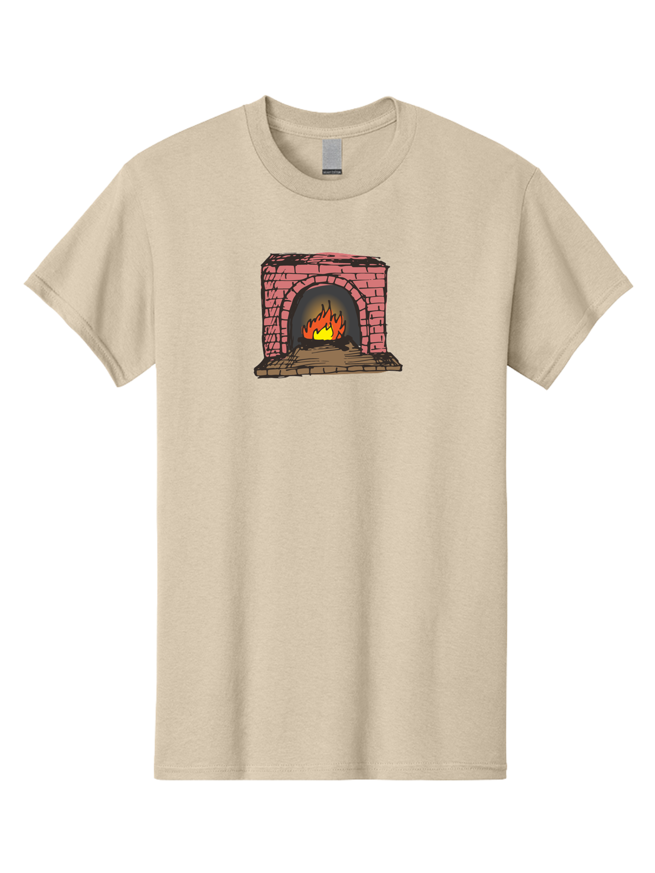 Fireplace-1 Men'S Graphic Tee, 100% Cotton, Comfortable Casual Summer Wear, Machine Washable, Cozy Fireplace, Burning Fire, Warm Flames, Brick Structure, Wooden Logs, Burning Wood, Warm Ambiance, Crackling Fire -  Aaa879 27