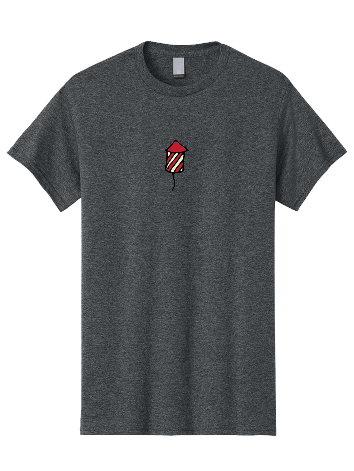 Firework Men'S Graphic Tee, 100% Cotton, Comfortable Casual Summer Wear, Machine Washable, Firework Illustration, Red And White Stripes, Festive Celebration, Cartoon Style, Simple Design, Holiday Theme, Vibrant Colors -  Aaa881 7