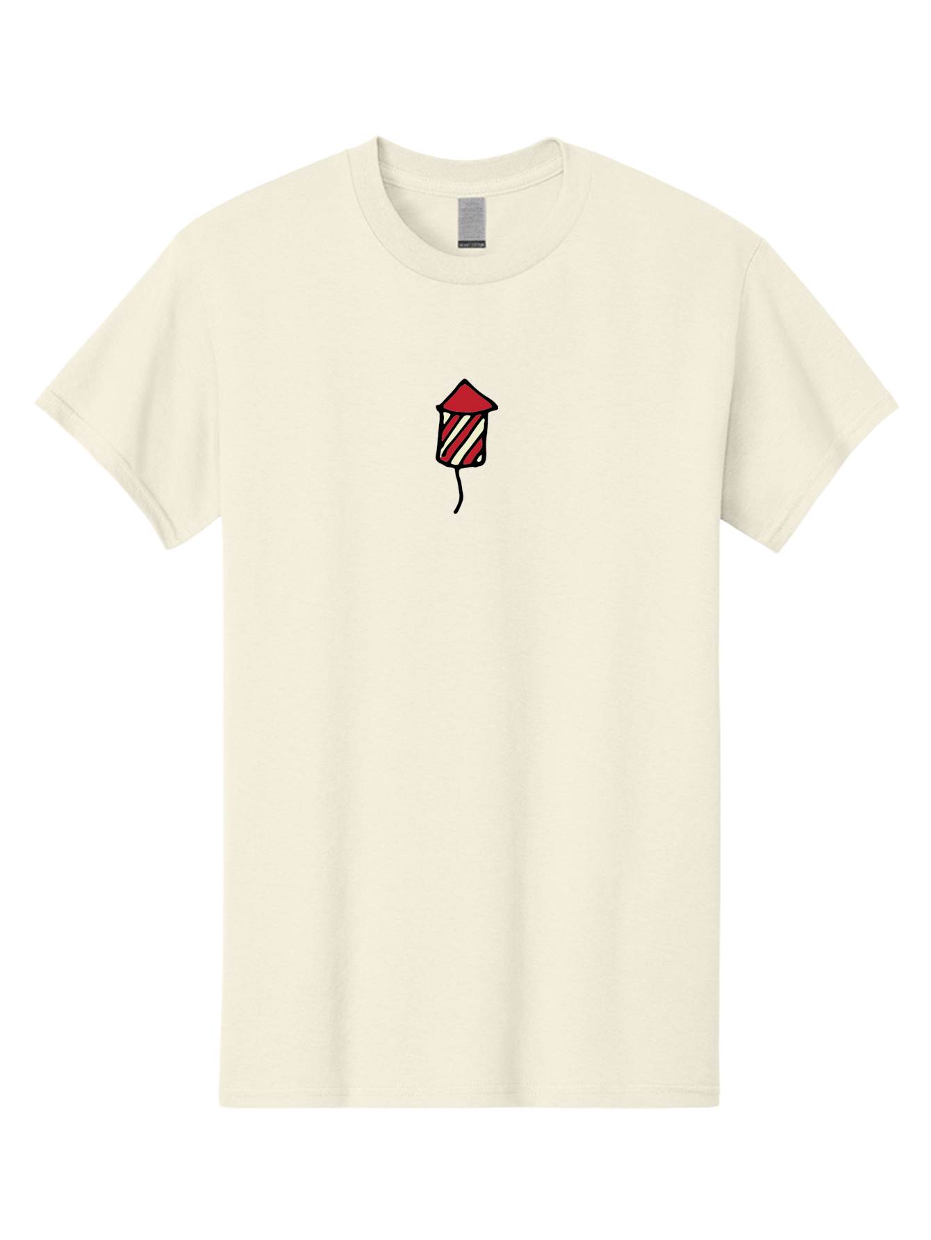 Firework Men'S Graphic Tee, 100% Cotton, Comfortable Casual Summer Wear, Machine Washable, Firework Illustration, Red And White Stripes, Festive Celebration, Cartoon Style, Simple Design, Holiday Theme, Vibrant Colors -  Aaa881 17