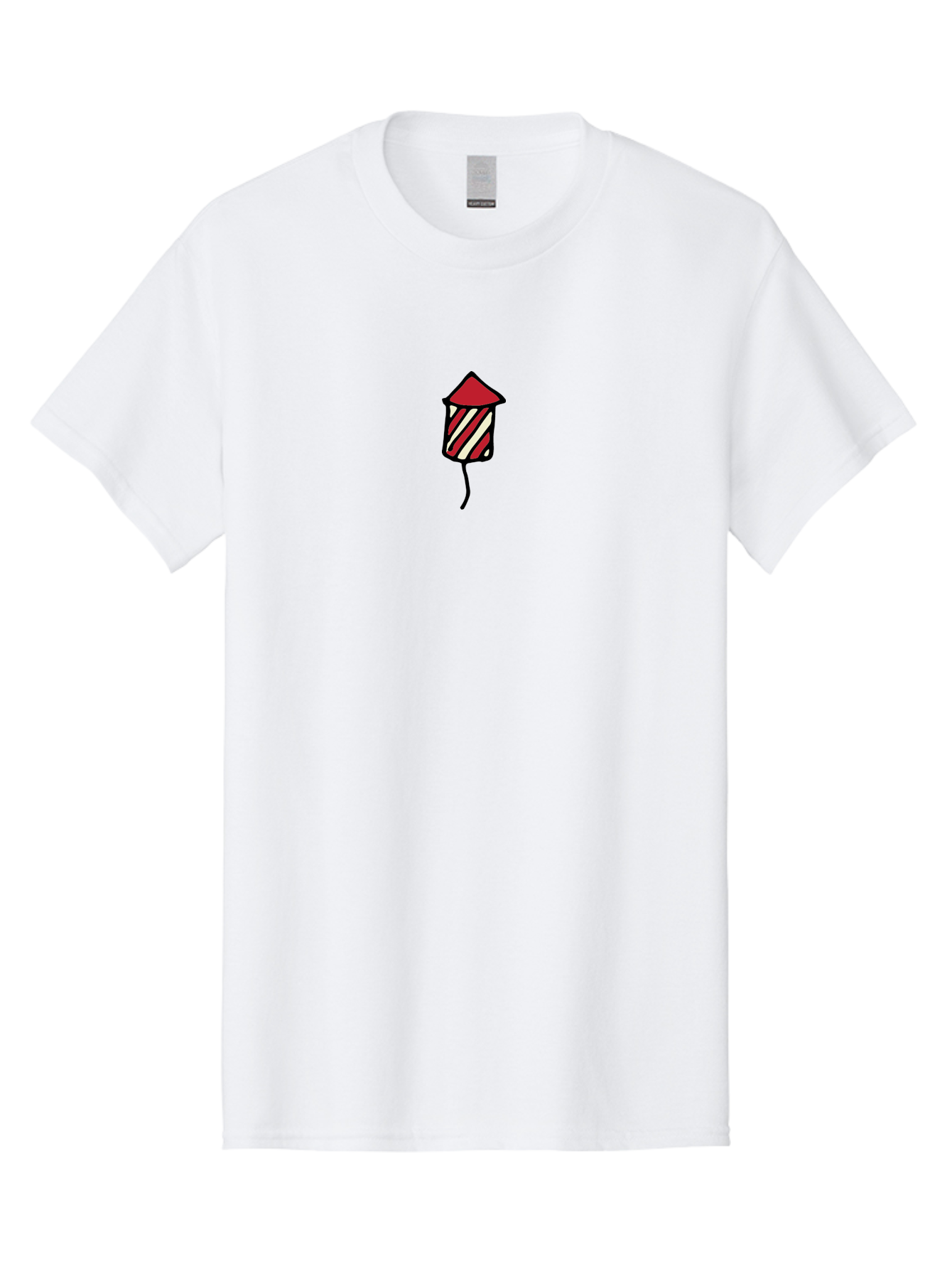 Firework Men'S Graphic Tee, 100% Cotton, Comfortable Casual Summer Wear, Machine Washable, Firework Illustration, Red And White Stripes, Festive Celebration, Cartoon Style, Simple Design, Holiday Theme, Vibrant Colors -  Aaa881 29