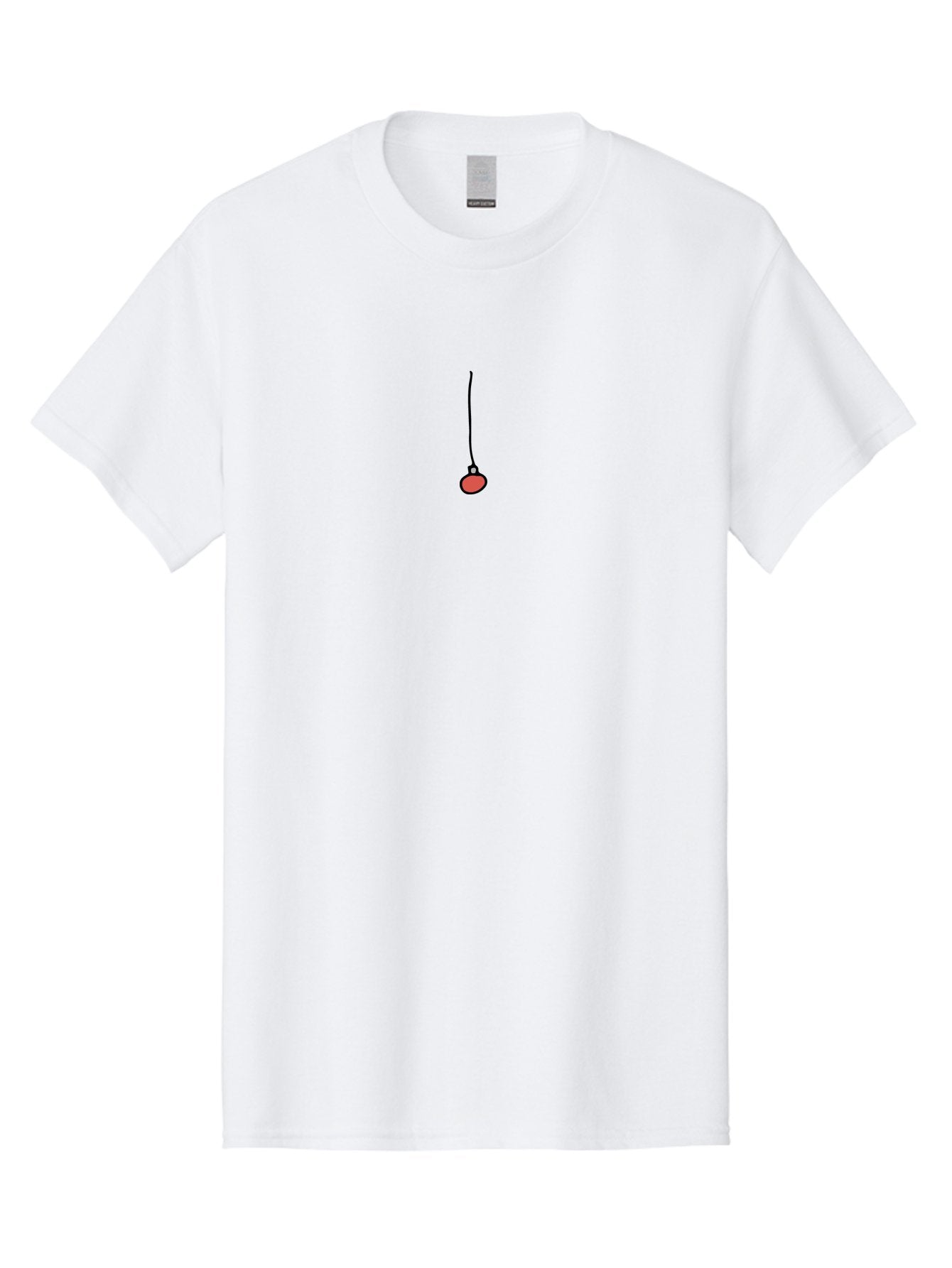 Fishing-Bobber Men'S Graphic Tee, 100% Cotton, Comfortable Casual Summer Wear, Machine Washable, Fishing Bobber, Red Float, Fishing Tackle, Simple Illustration, Minimalist Design, Cartoon Style, Fishing Gear -  Aaa883
