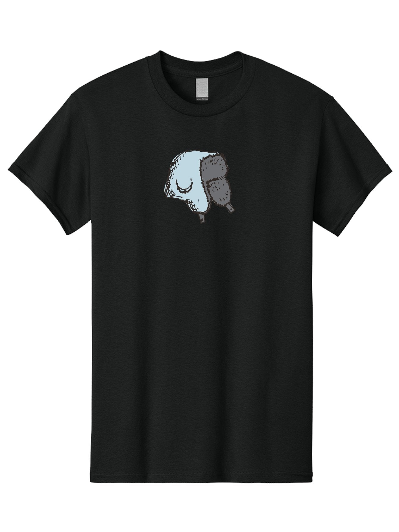 Fleece-Headband Men'S Graphic Tee, 100% Cotton, Comfortable Casual Summer Wear, Machine Washable, Cartoon Shearwater, Seabird Illustration, Simple Artwork, Grey Bird, Cute Smile, Avian Species, Marine Life, Bird Watching, Wildlife, -  Aaa884 15