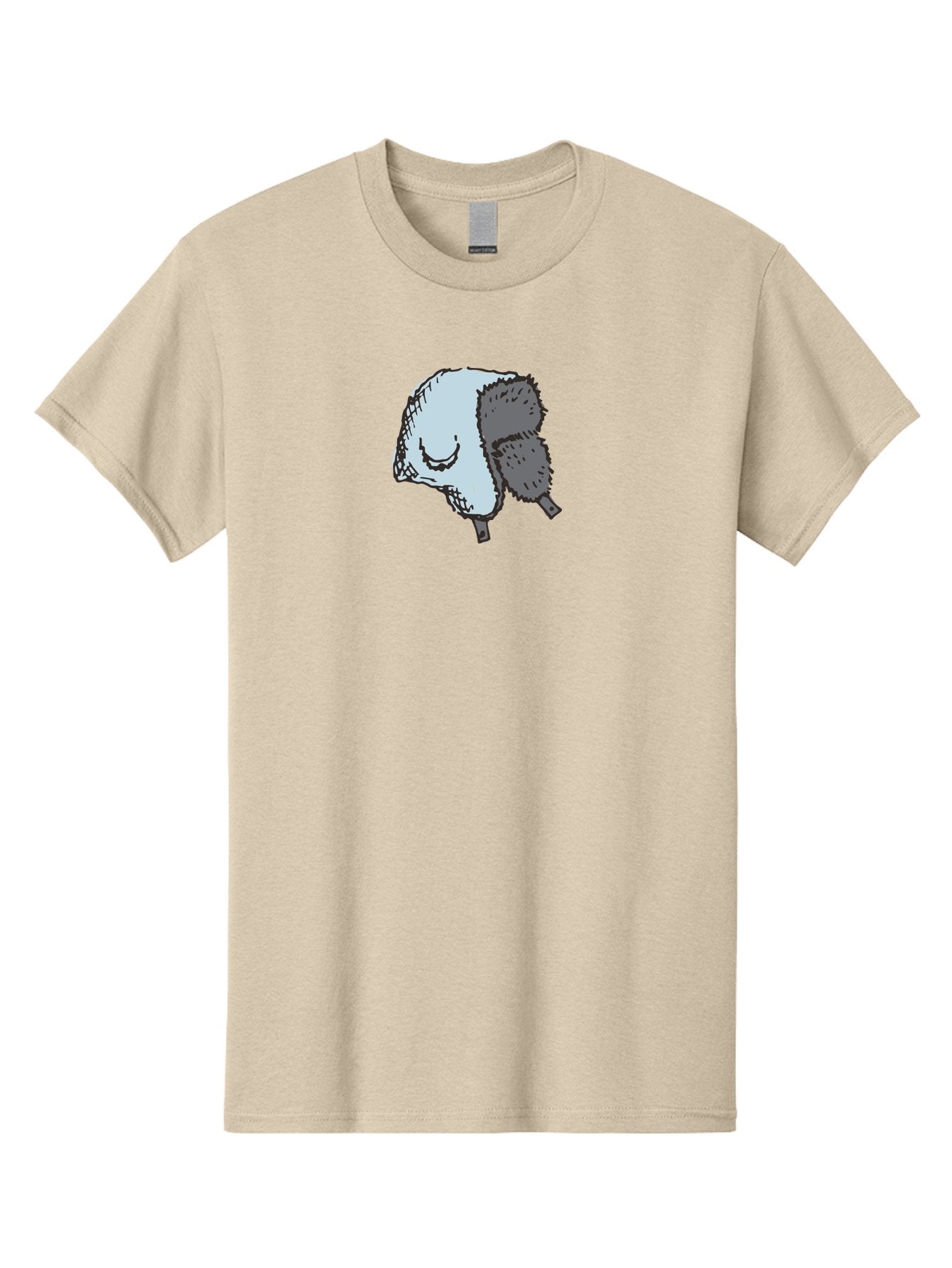 Fleece-Headband Men'S Graphic Tee, 100% Cotton, Comfortable Casual Summer Wear, Machine Washable, Cartoon Shearwater, Seabird Illustration, Simple Artwork, Grey Bird, Cute Smile, Avian Species, Marine Life, Bird Watching, Wildlife, -  Aaa884 11