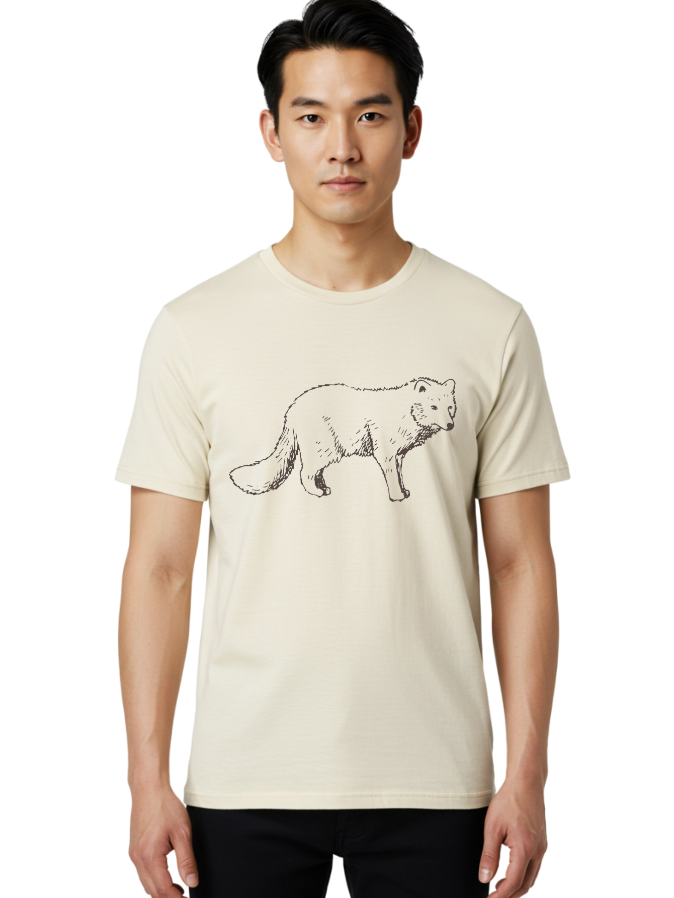 Fox Men'S Graphic Tee, 100% Cotton, Comfortable Casual Summer Wear, Machine Washable, Hand-Drawn Fox, Wildlife Illustration, Animal Art, Sketch Of A Fox, Furry Creature, Wild Animal, Cute Fox, Cartoon Style -  Aaa885 18
